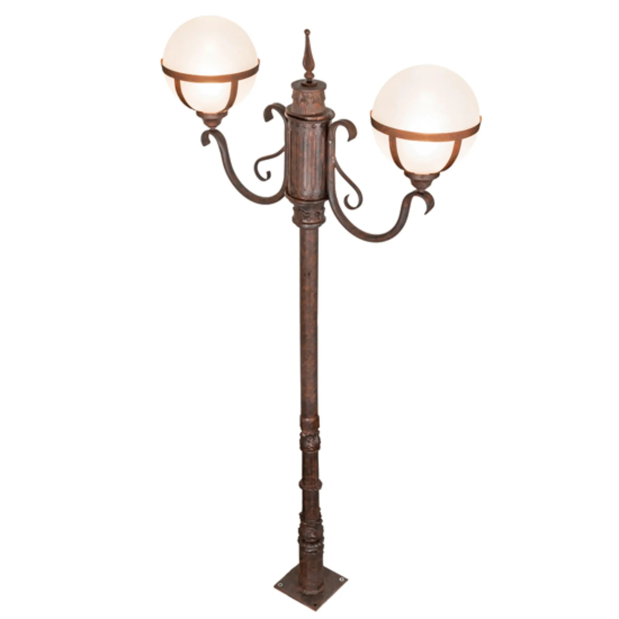 84" High Bola Tavern Street Lamp – Rusty Nail – Contrail Mist Idalight – Wet-Rated – Meyda Lighting