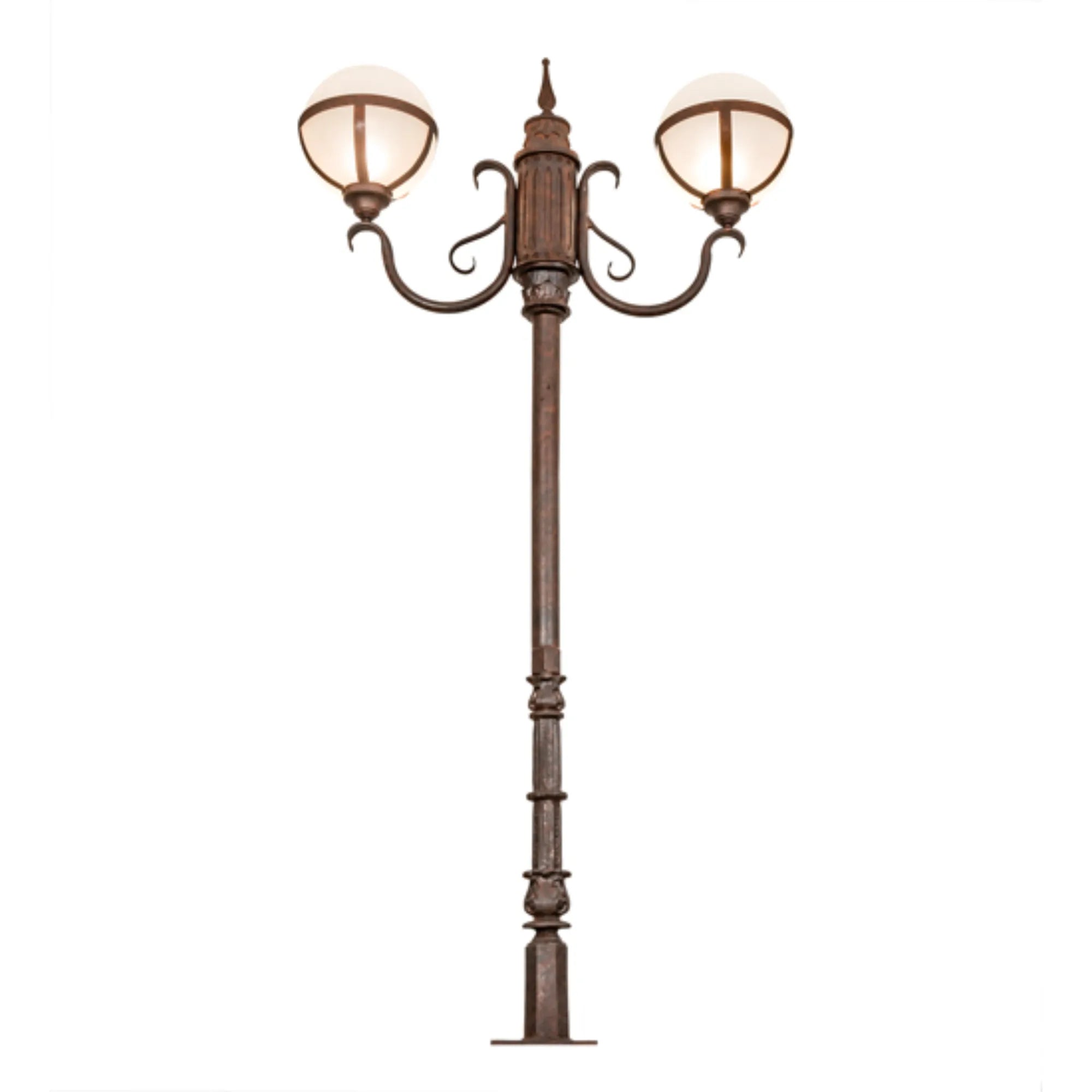 84" High Bola Tavern Street Lamp – Rusty Nail – Contrail Mist Idalight – Wet-Rated – Meyda Lighting