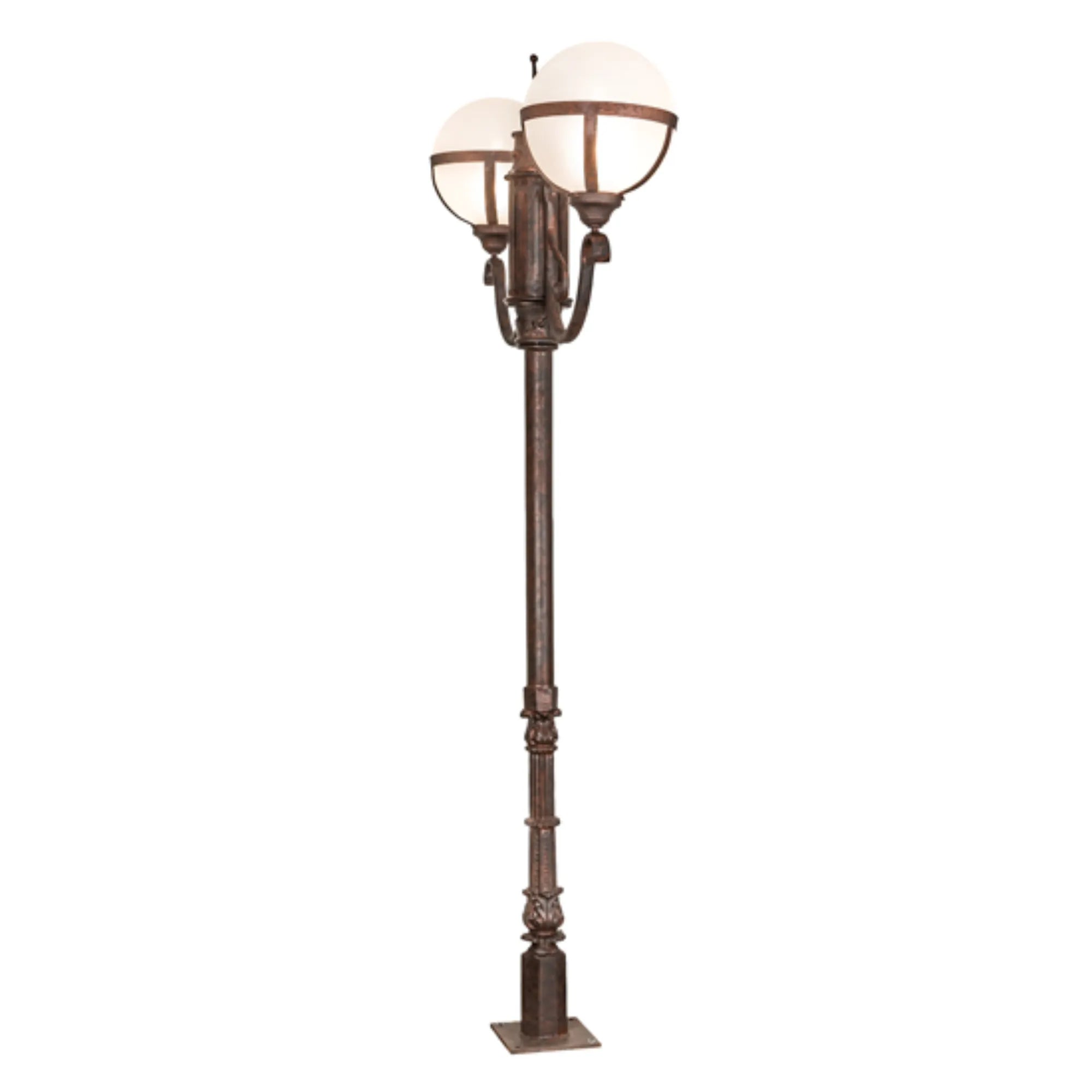 84" High Bola Tavern Street Lamp – Rusty Nail – Contrail Mist Idalight – Wet-Rated – Meyda Lighting