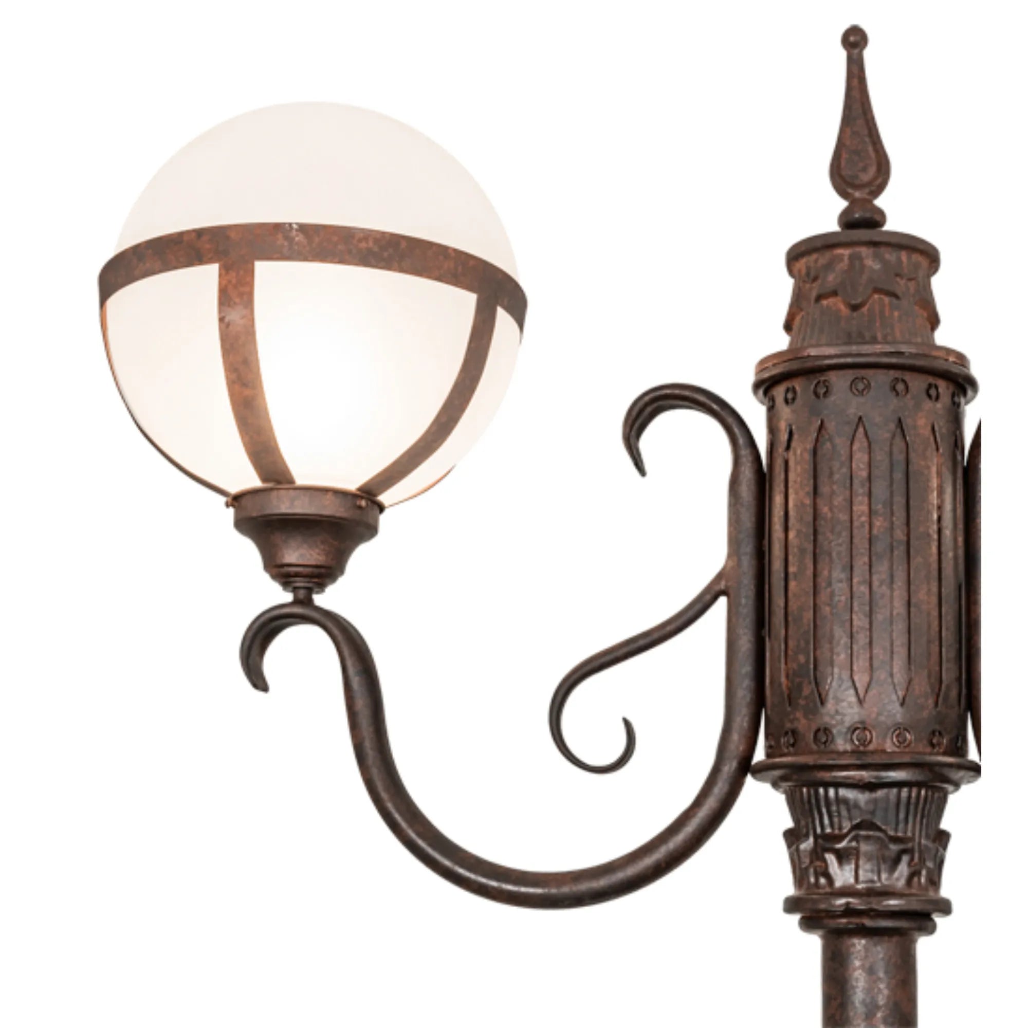 84" High Bola Tavern Street Lamp – Rusty Nail – Contrail Mist Idalight – Wet-Rated – Meyda Lighting