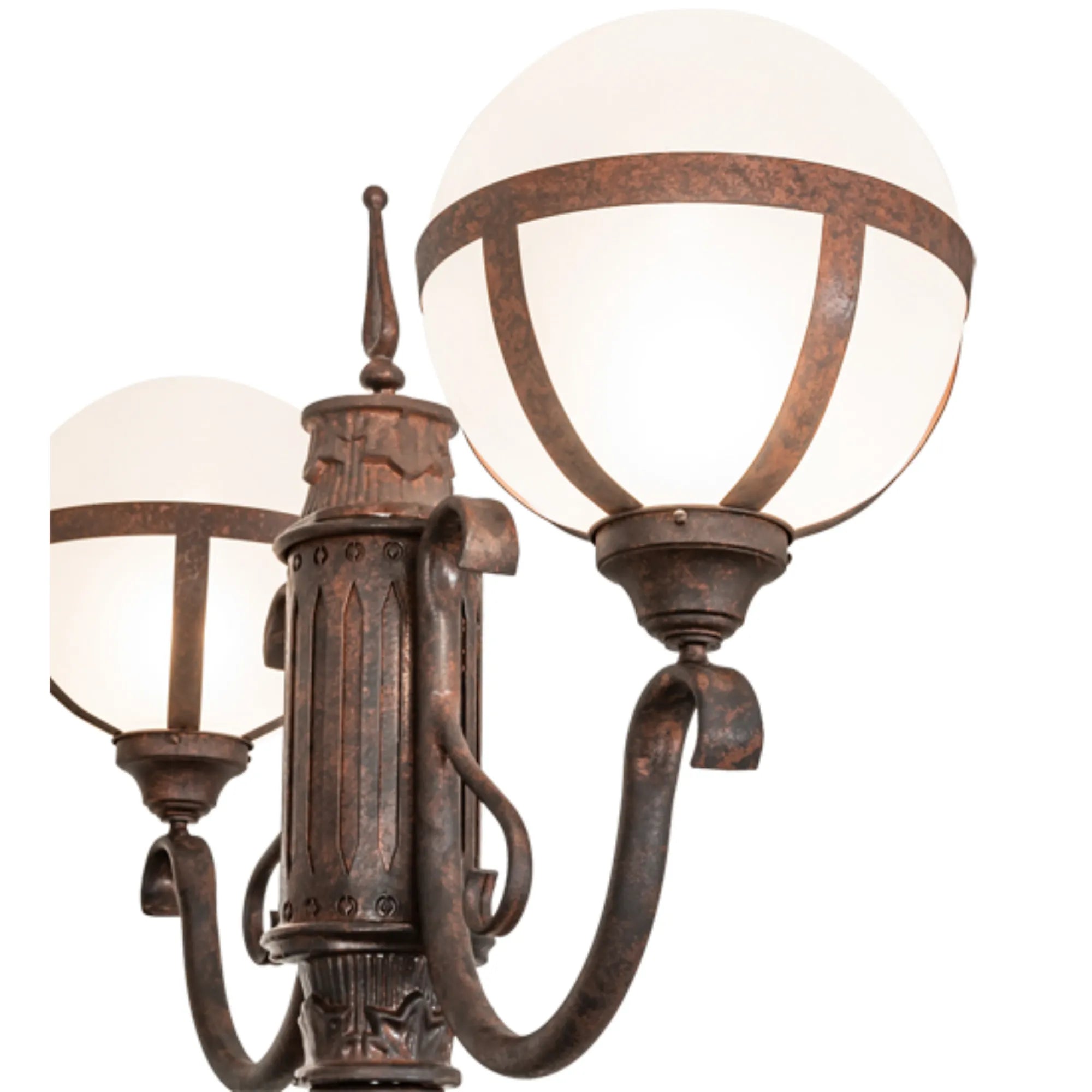84" High Bola Tavern Street Lamp – Rusty Nail – Contrail Mist Idalight – Wet-Rated – Meyda Lighting