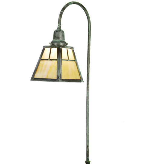 27" High "T" Mission Shepherd's Hook Landscape Fixture – Verdigris – Wet-Rated – Meyda Lighting