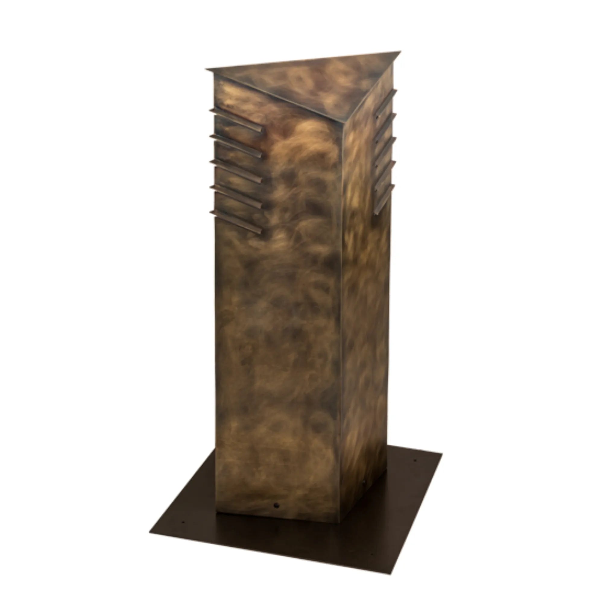 36" High Aploks Bollard – Chemical Burnished Brass – Stataurio Idalight – Wet-Rated – Meyda Lighting