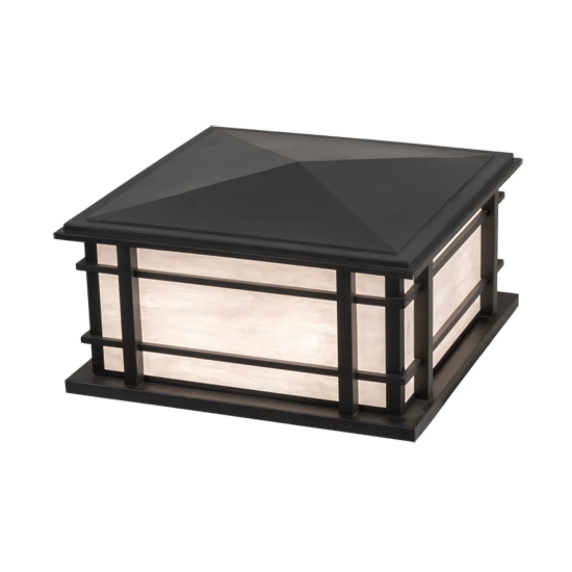 26" Square Rochester Pier Mount – Craftsman Brown – Fleshtone Idalight – Wet-Rated – Meyda Lighting