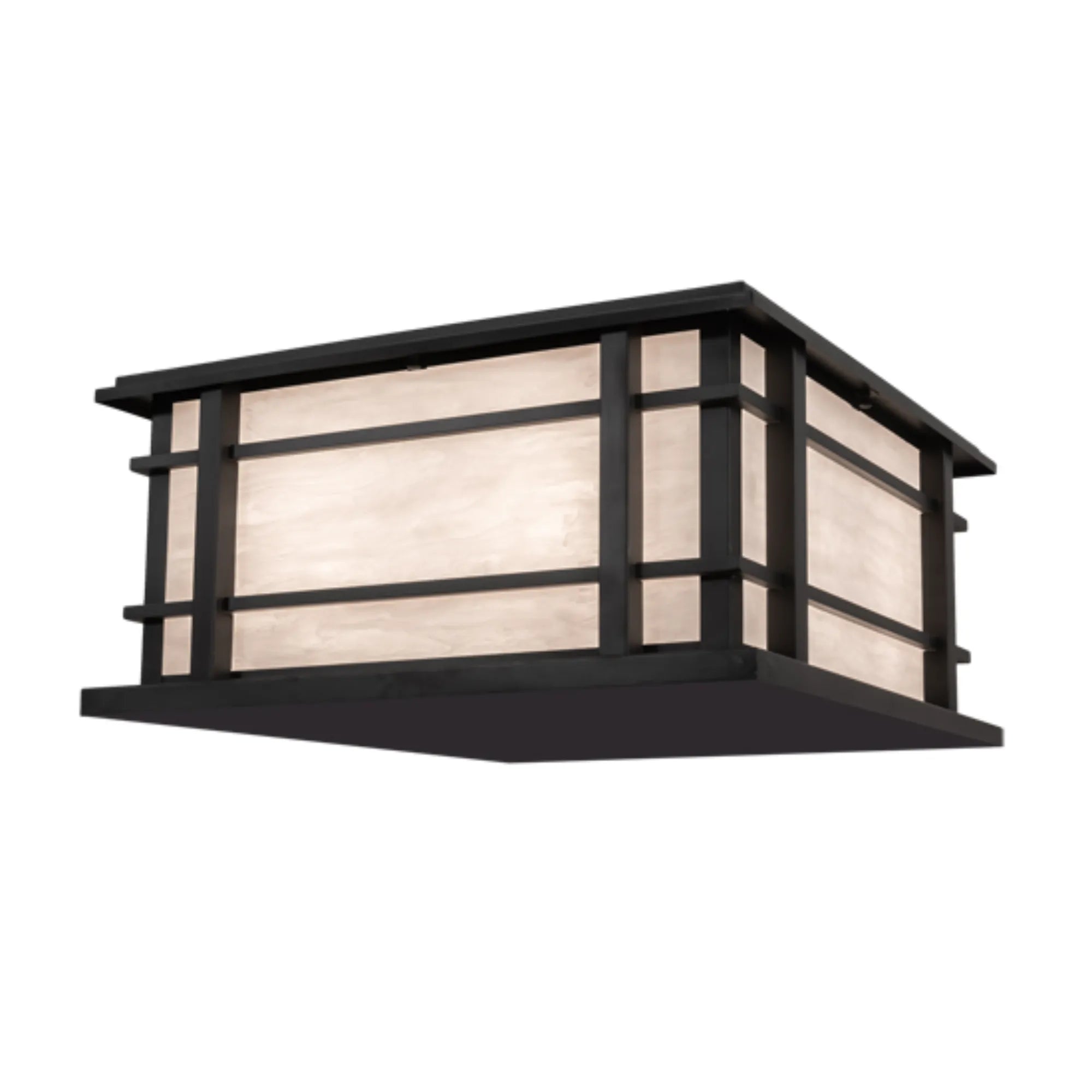 26" Square Rochester Pier Mount – Craftsman Brown – Fleshtone Idalight – Wet-Rated – Meyda Lighting