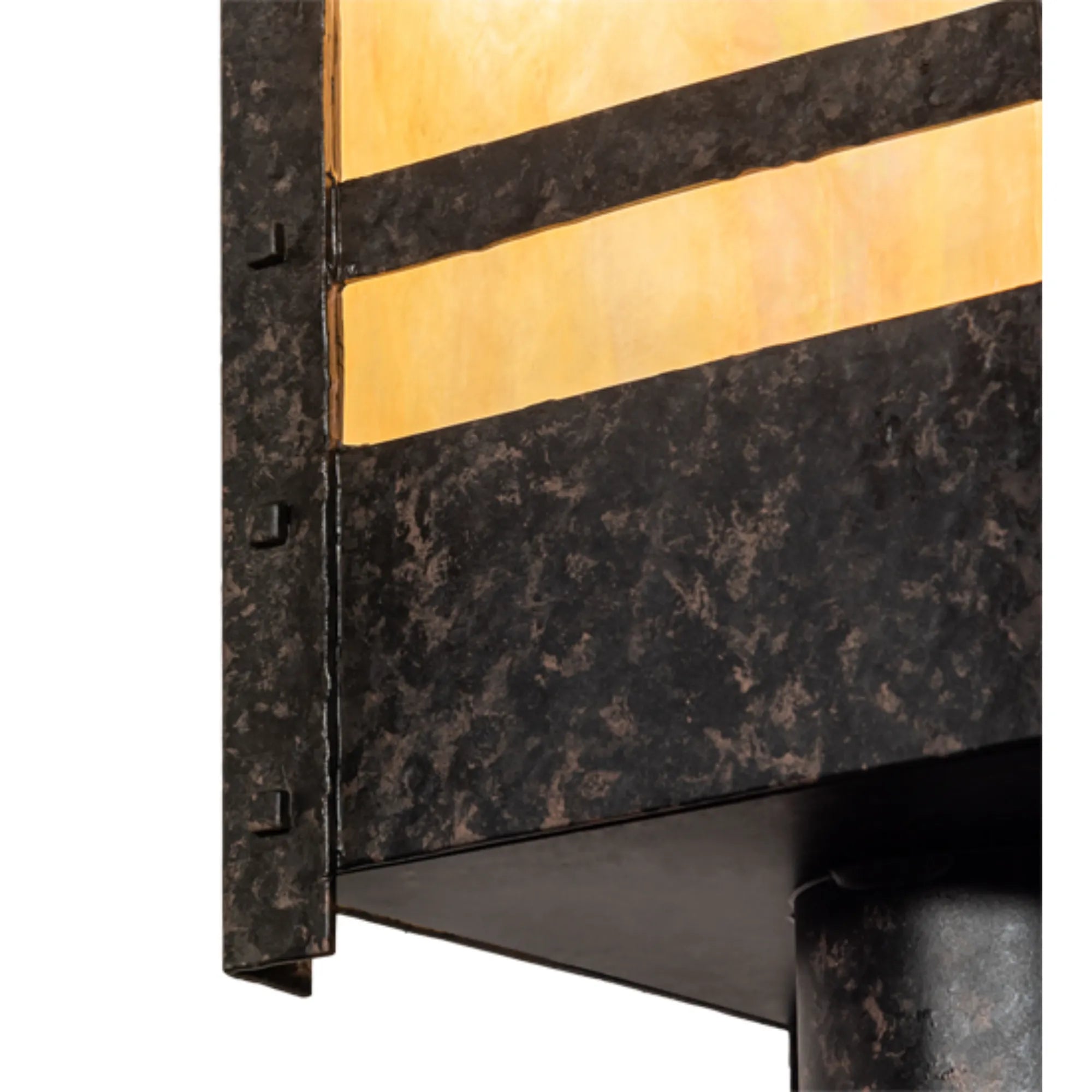 16" Square Irwindale Post Mount – Coffee Bean – .Beige Iridescent Glass – Wet-Rated – Meyda Lighting