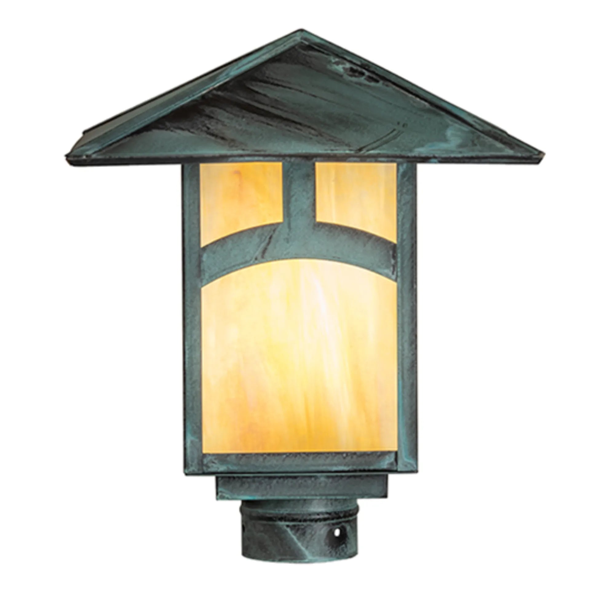 12" Square Seneca Hill Top Post Mount – Verdigris – Wet-Rated – Meyda Lighting