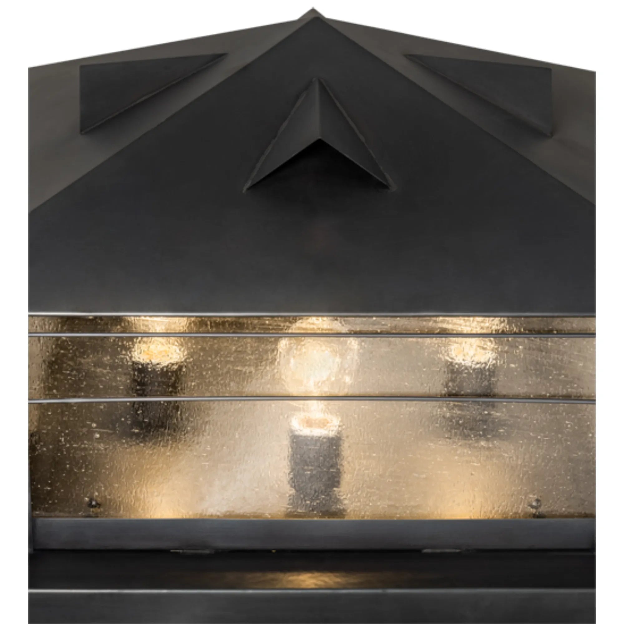 22" Square Arrowhead Pier Mount – Black – Clear Seeded Glass – Wet-Rated – Meyda Lighting