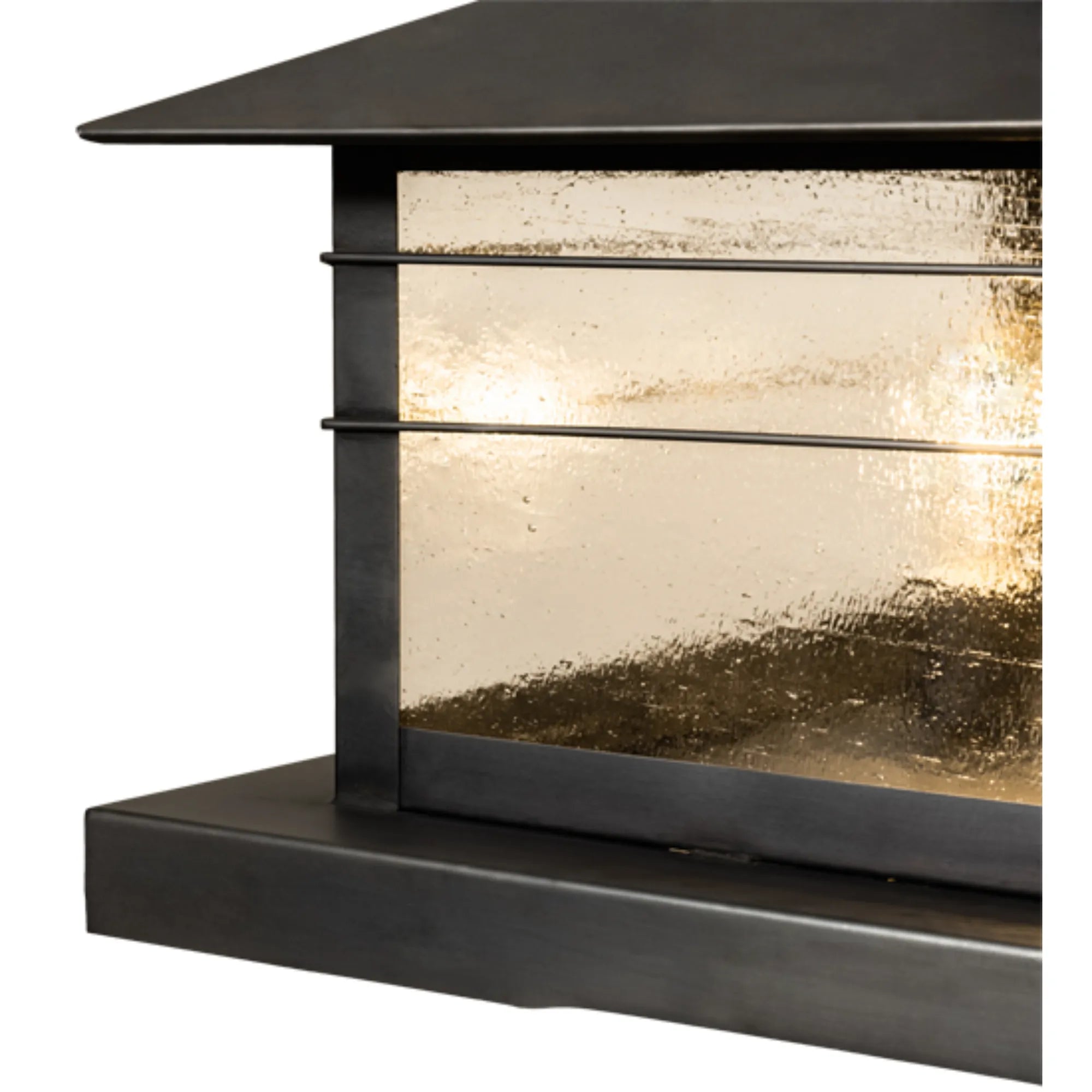 22" Square Arrowhead Pier Mount – Black – Clear Seeded Glass – Wet-Rated – Meyda Lighting