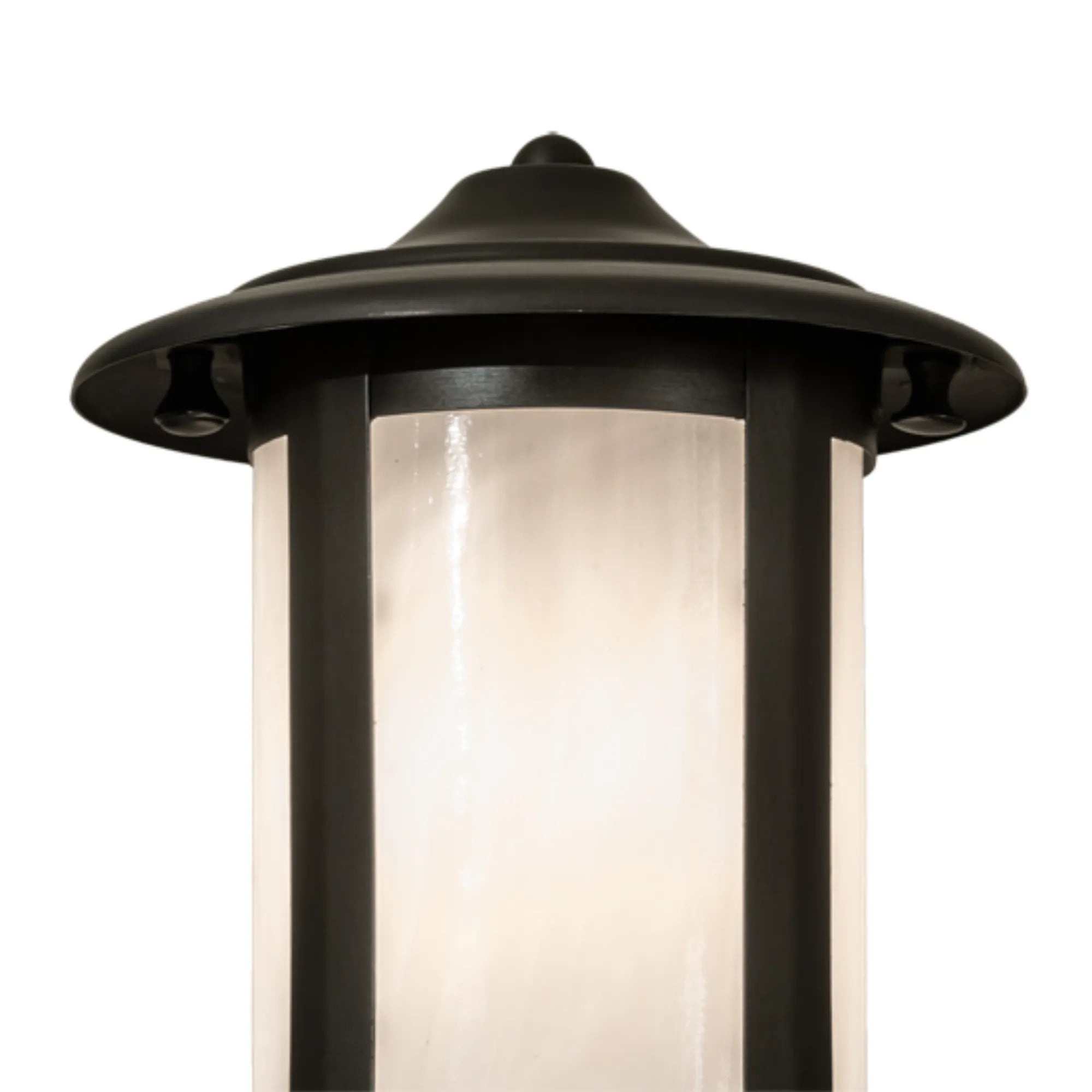 21" High Fulton Prime Landscape Fixture – Craftsman Brown – White Art Glass – Meyda Lighting