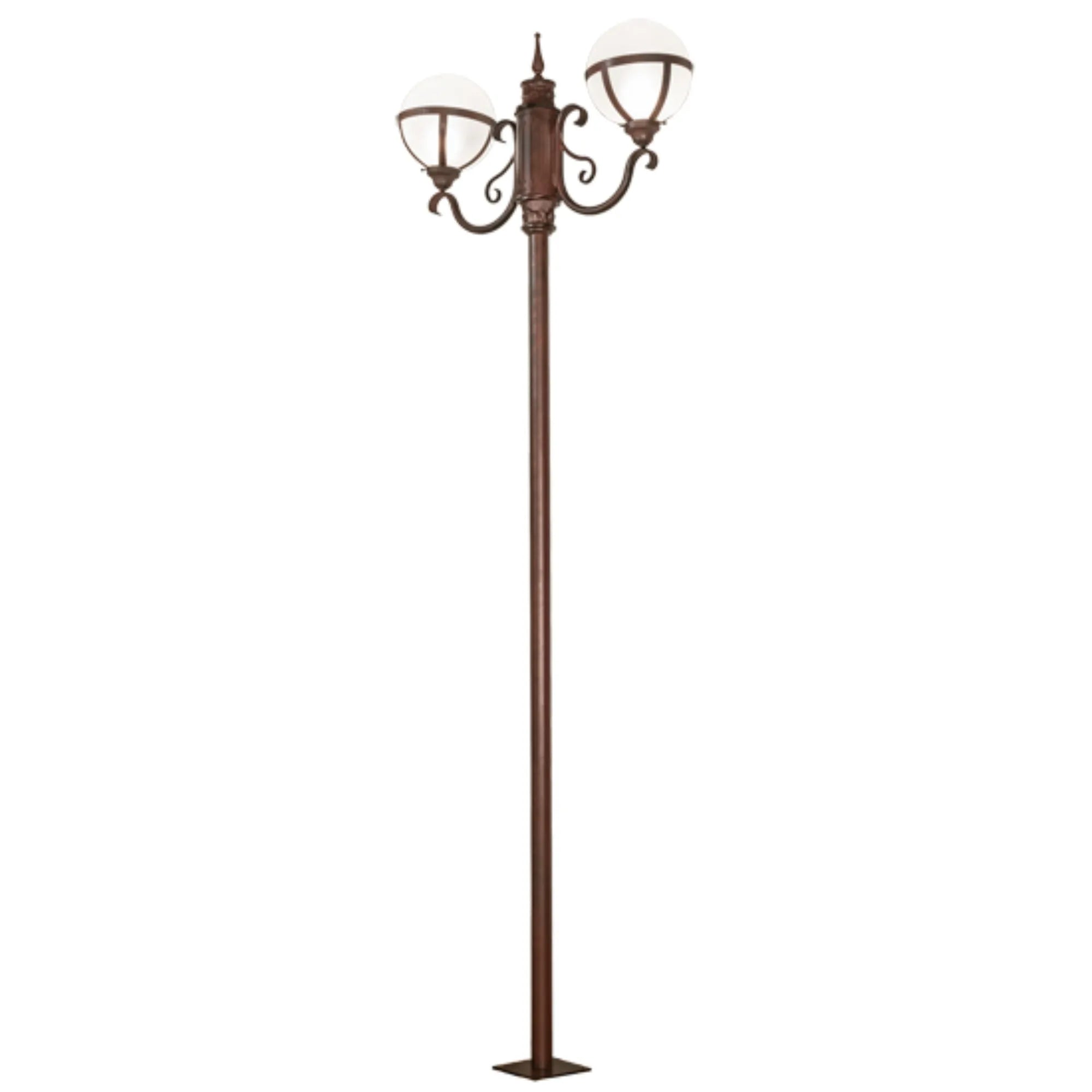 120" High Bola Tavern Street Lamp – Rustic Nail – Damp-Rated – Meyda Lighting