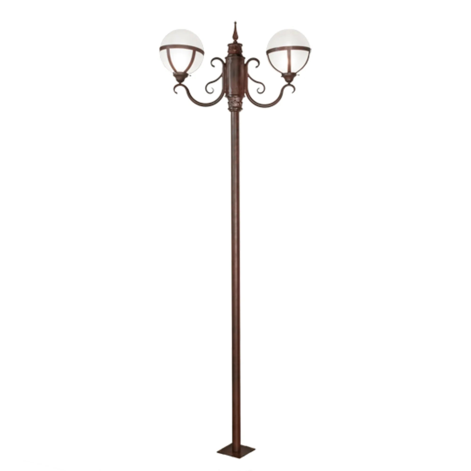 120" High Bola Tavern Street Lamp – Rustic Nail – Damp-Rated – Meyda Lighting
