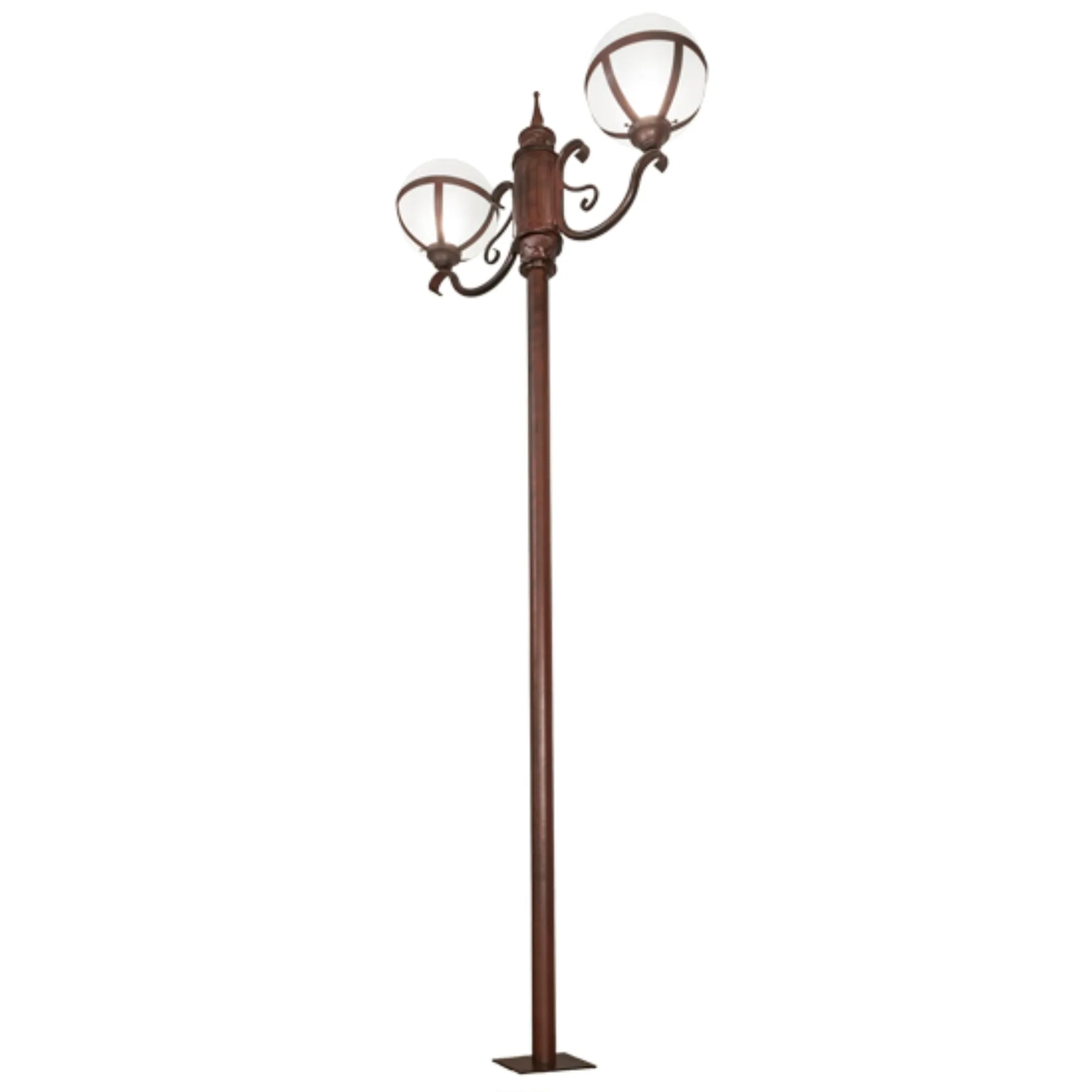 120" High Bola Tavern Street Lamp – Rustic Nail – Damp-Rated – Meyda Lighting