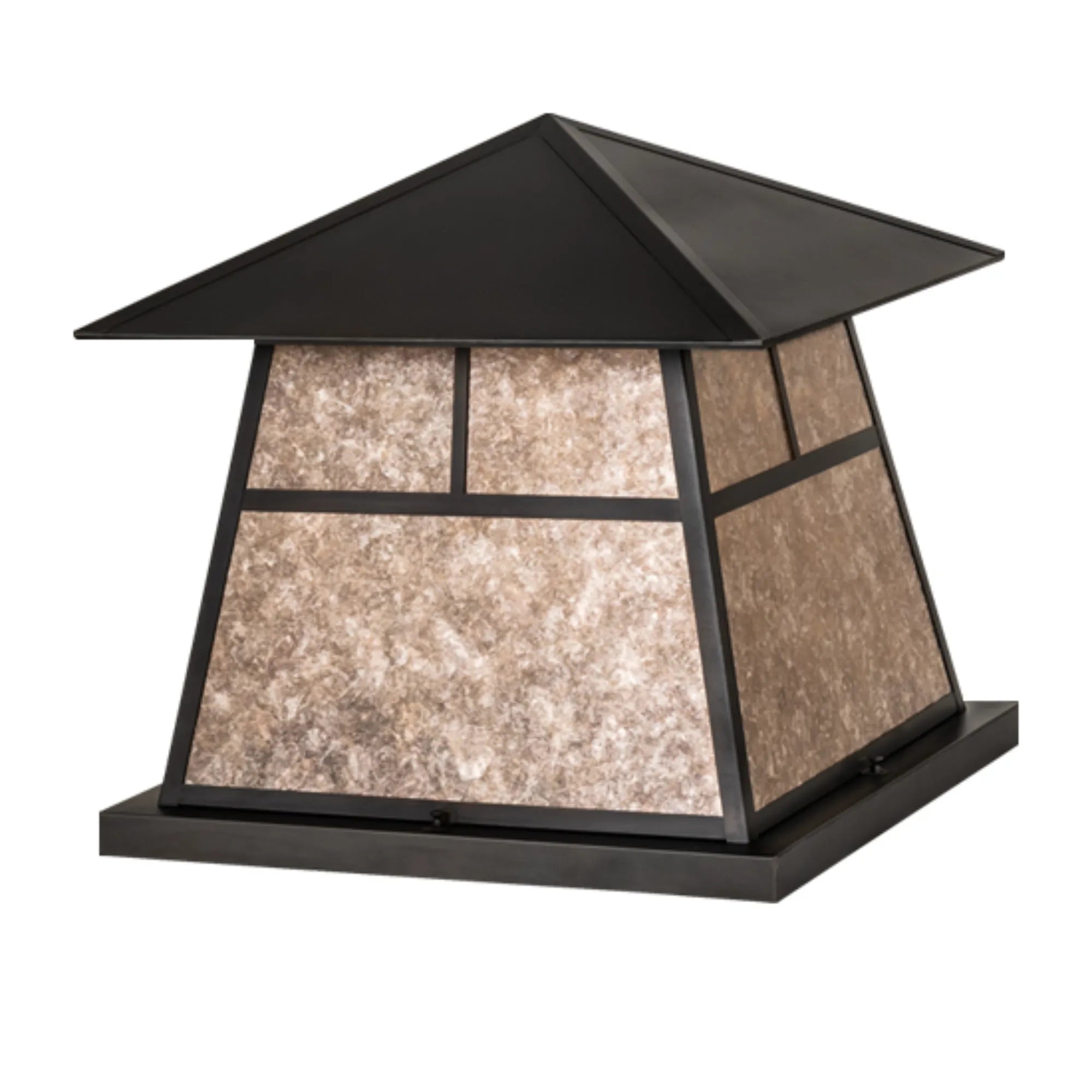 24" Square Stillwater "T" Mission Pier Mount – Craftsman Brown – Wet-Rated – Meyda Lighting