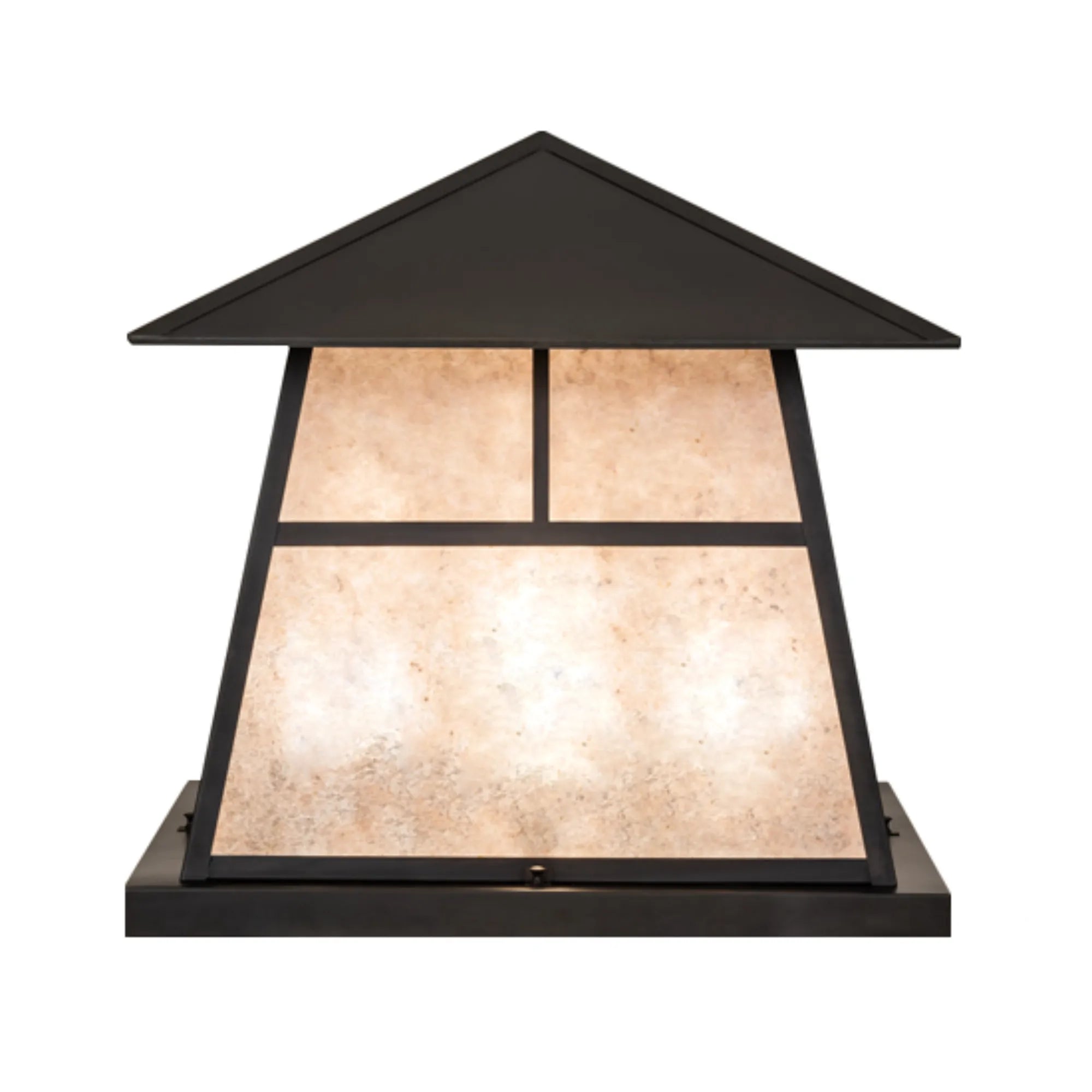 24" Square Stillwater "T" Mission Pier Mount – Craftsman Brown – Wet-Rated – Meyda Lighting
