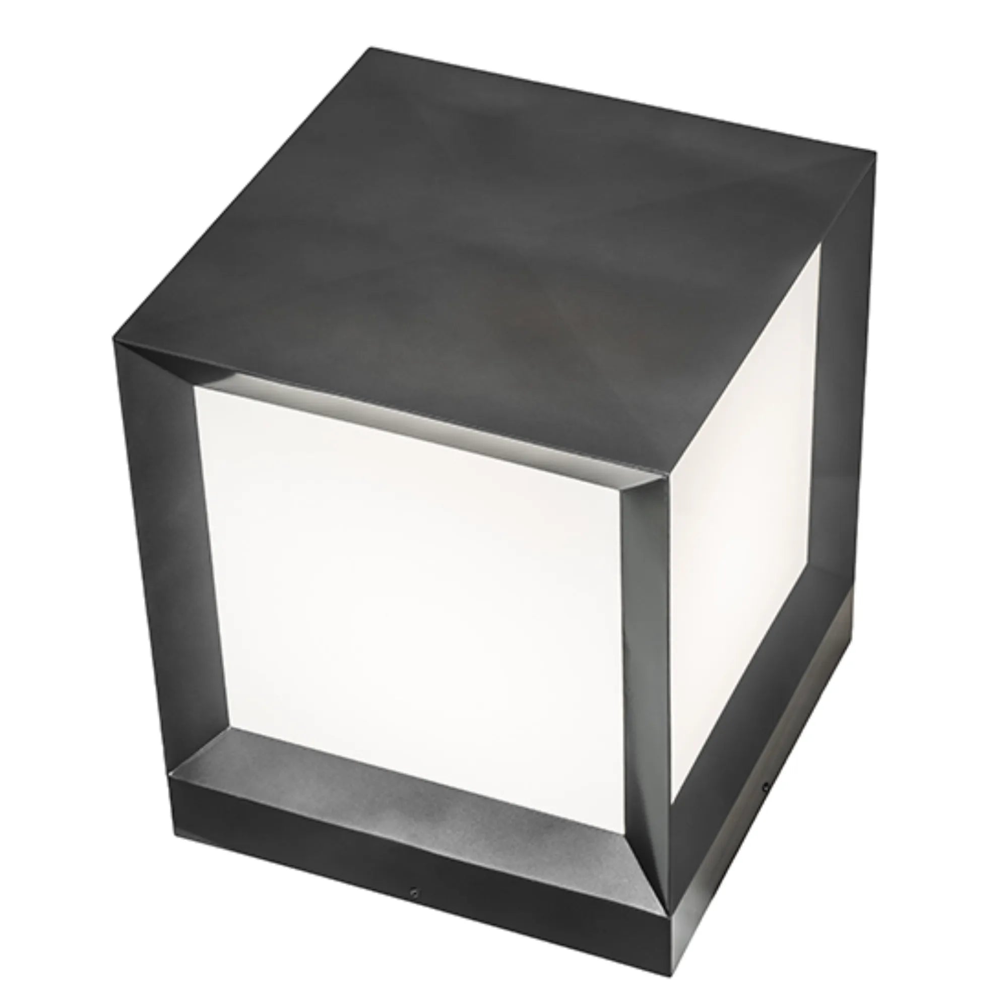 16" Square Cubism Pier Mount – Silver Metallic – Damp-Rated – Meyda Lighting