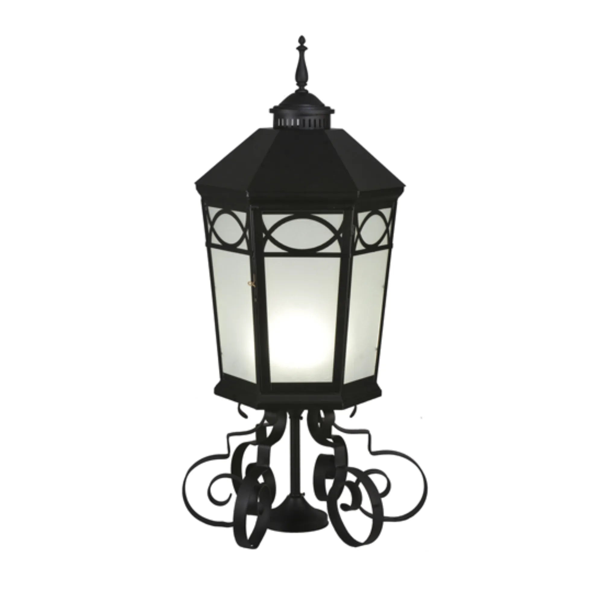 16" Wide Restored Taft 1 Light Lantern Post Mount – Black – Damp-Rated – Meyda Lighting