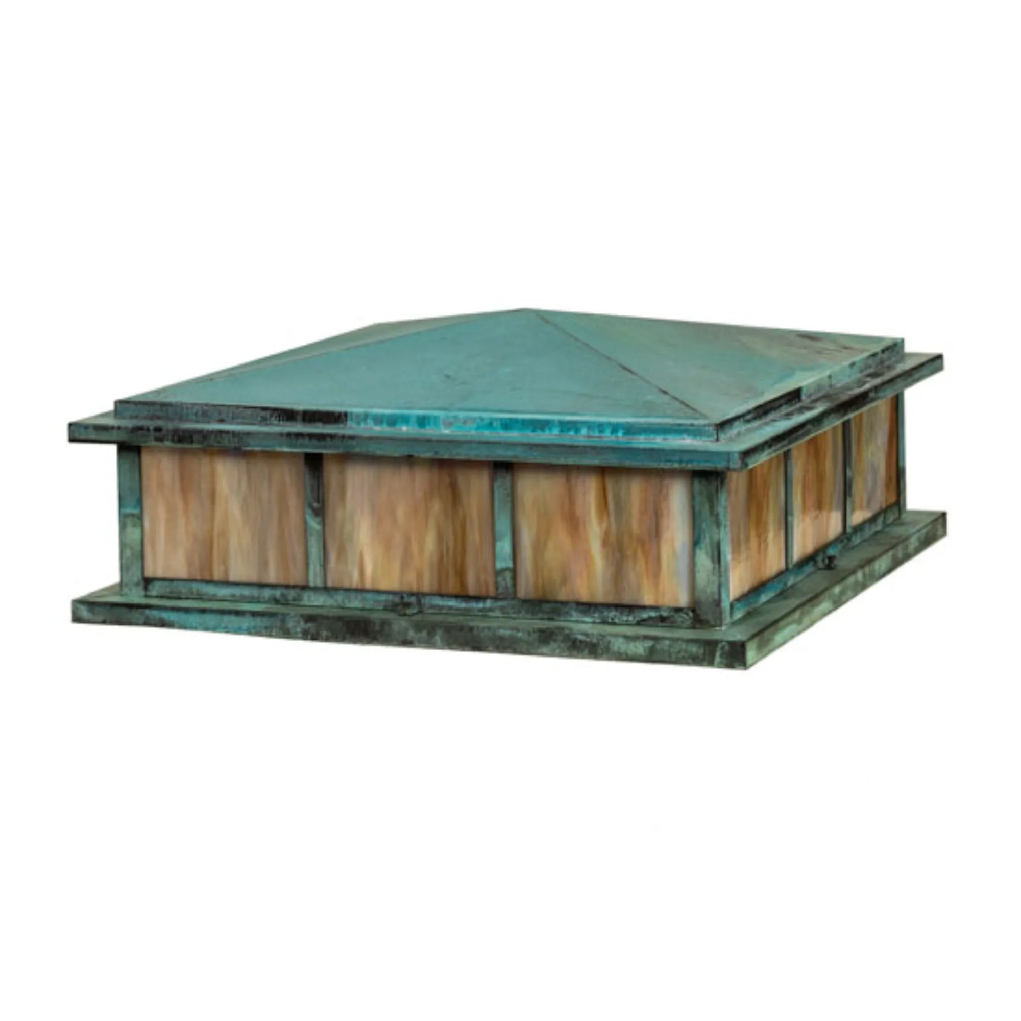 34" Square Seneca Double Bar Mission Pier Mount – Craftsman Verdigris – Wet-Rated – Meyda Lighting