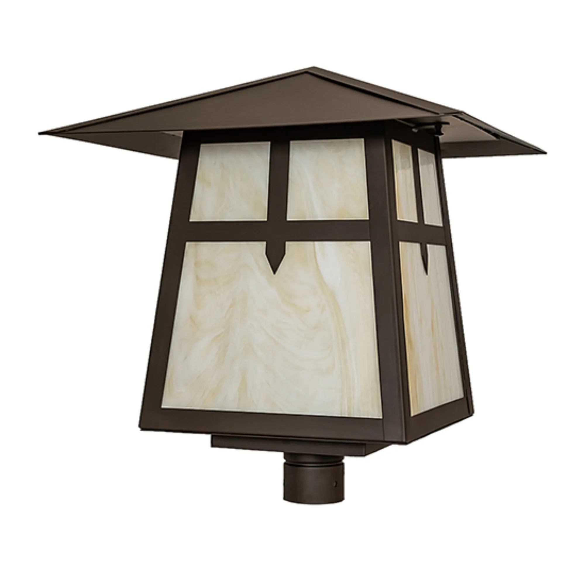 20" Square Stillwater Cross Mission Post Mount – Oil Rubbed Bronze – Wet-Rated – Meyda Lighting
