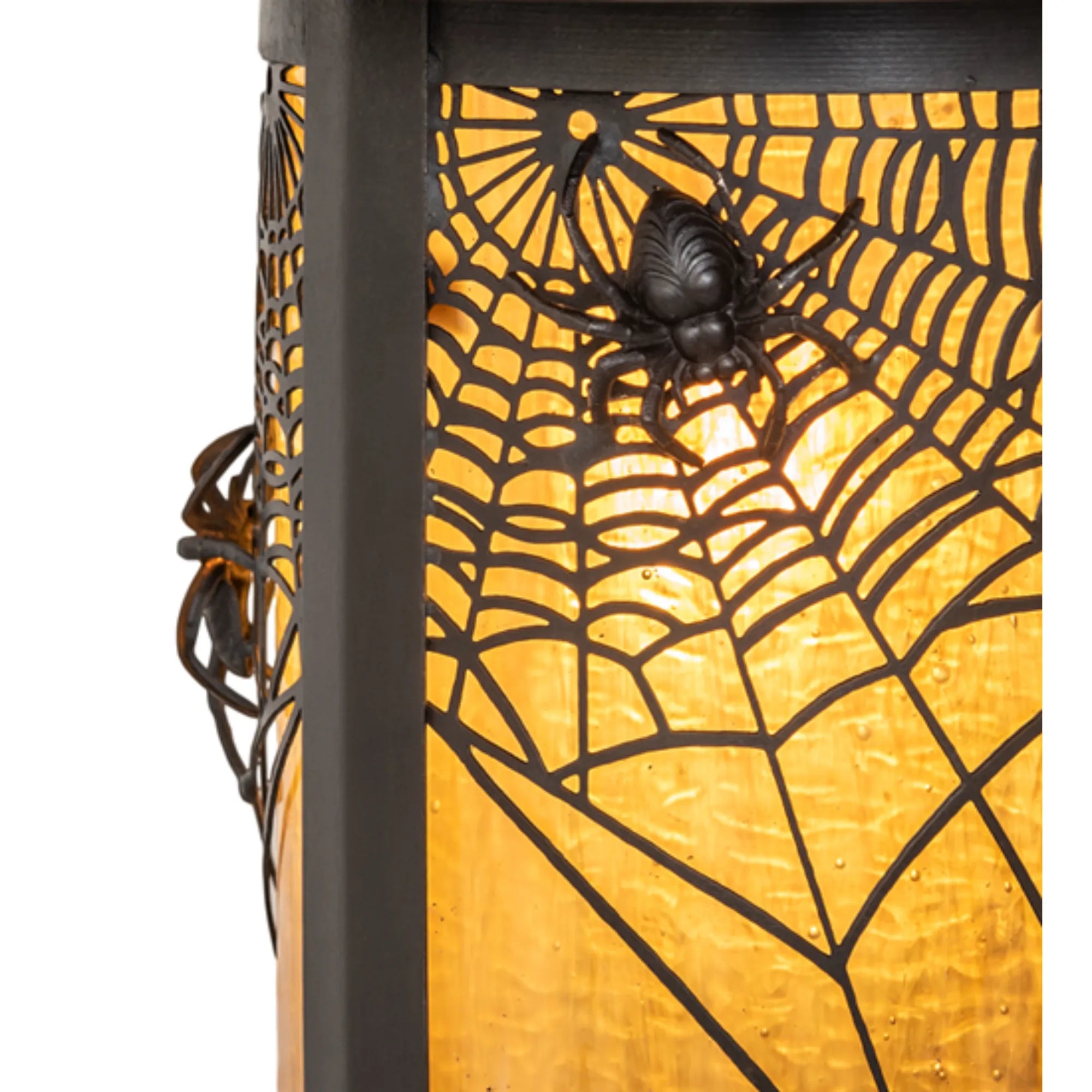 6" Wide Fulton Spider Web Post Mount – Craftsman Brown – Wet-Rated – Meyda Lighting