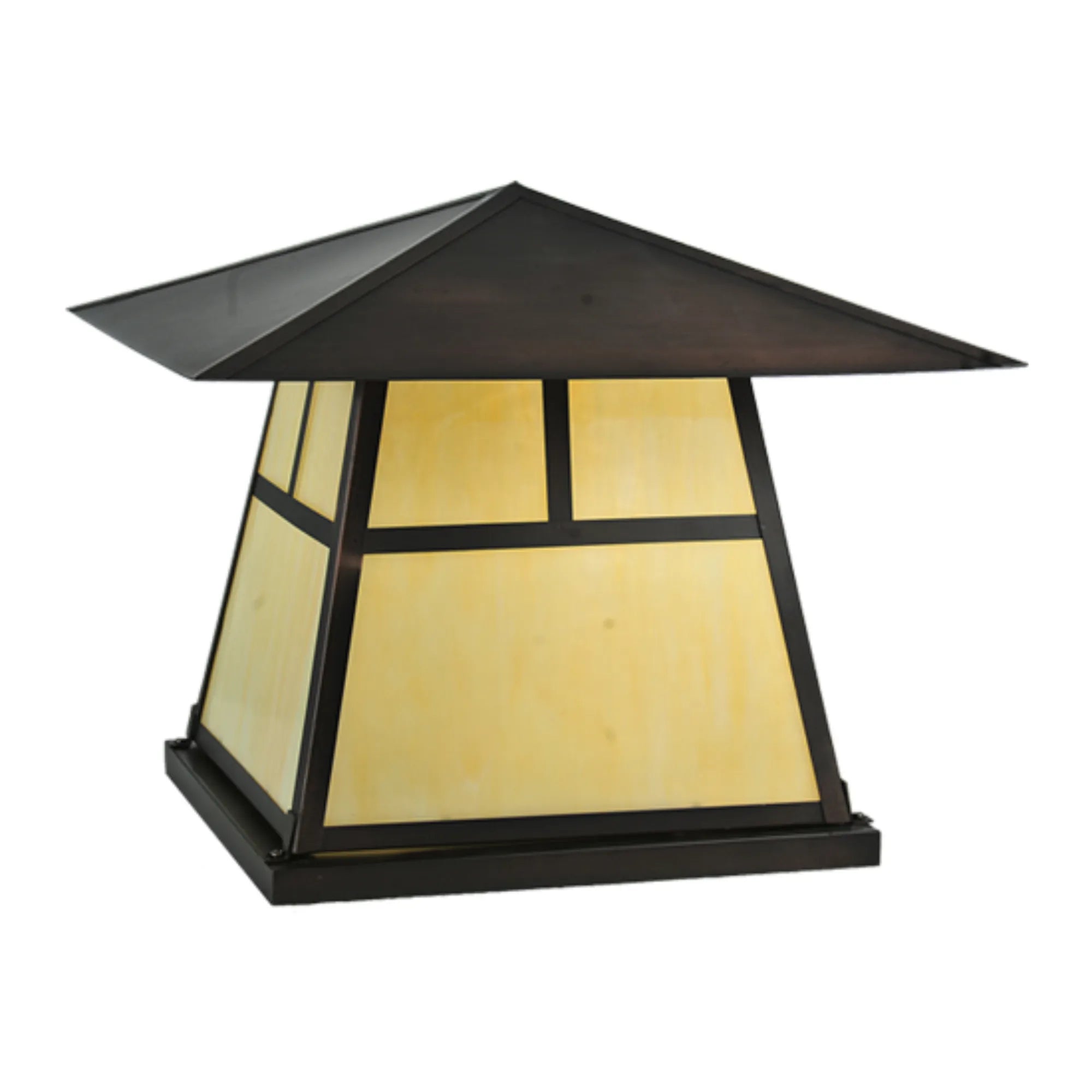 15" Square Stillwater "T" Mission Pier Mount – Craftsman Brown – Wet-Rated – Meyda Lighting