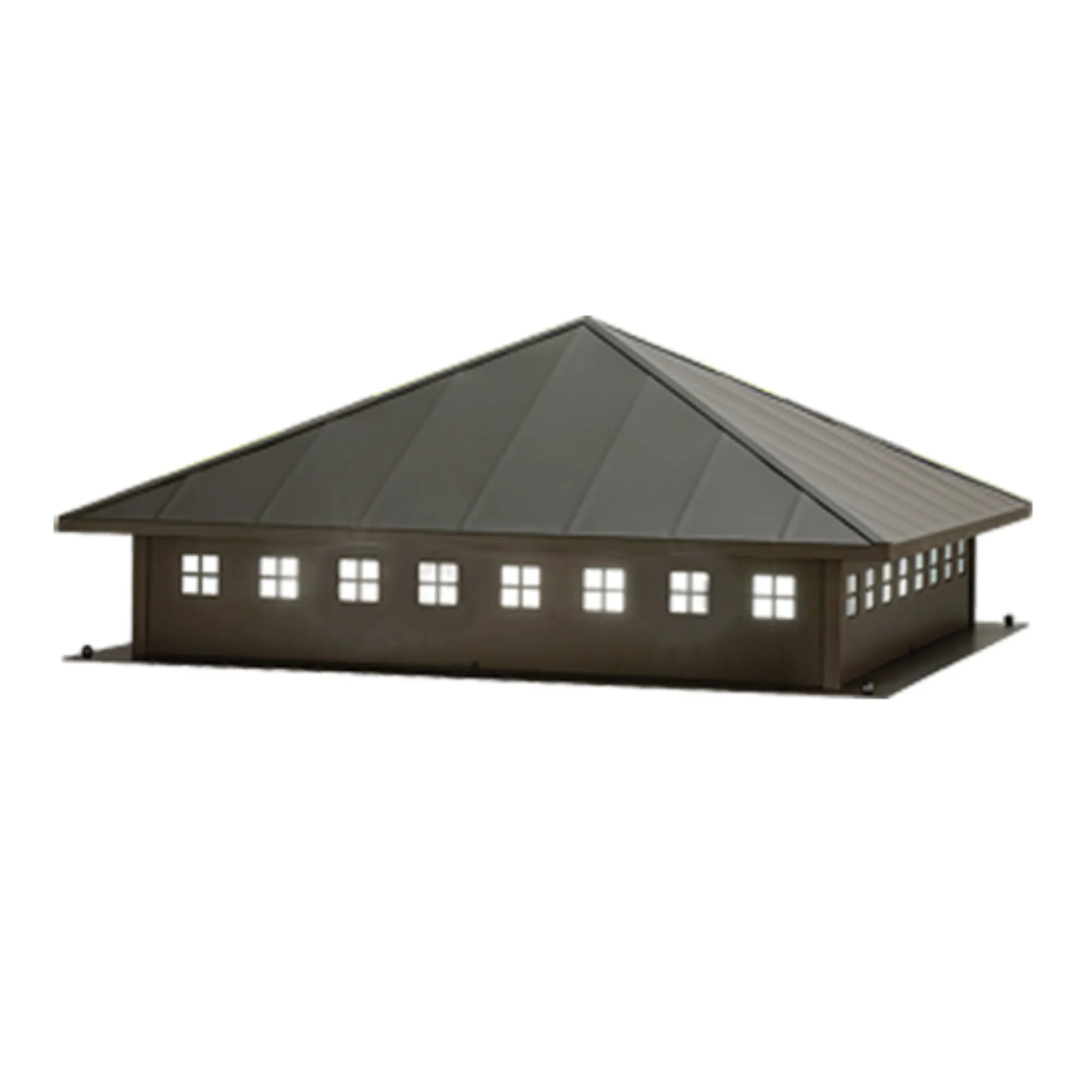 40" Square Lincoln Pier Mount – Timeless Bronze – Clear Seeded Glass – Wet-Rated – Meyda Lighting
