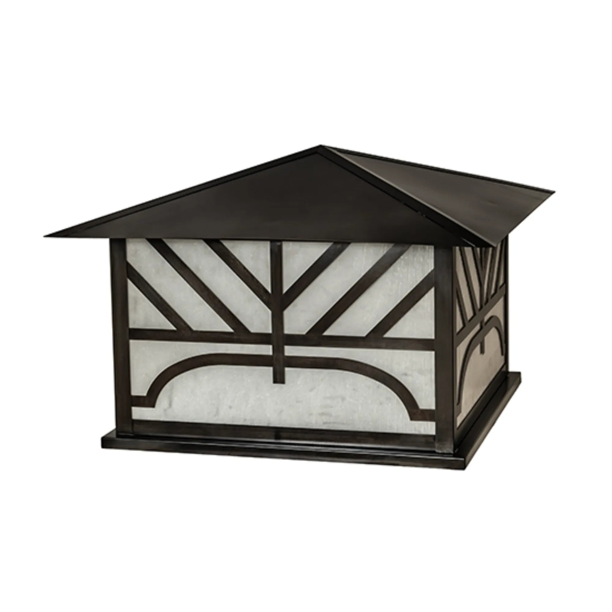 37" Square Seneca Chevron Mission Pier Mount – Black Patina – Wet-Rated – Meyda Lighting