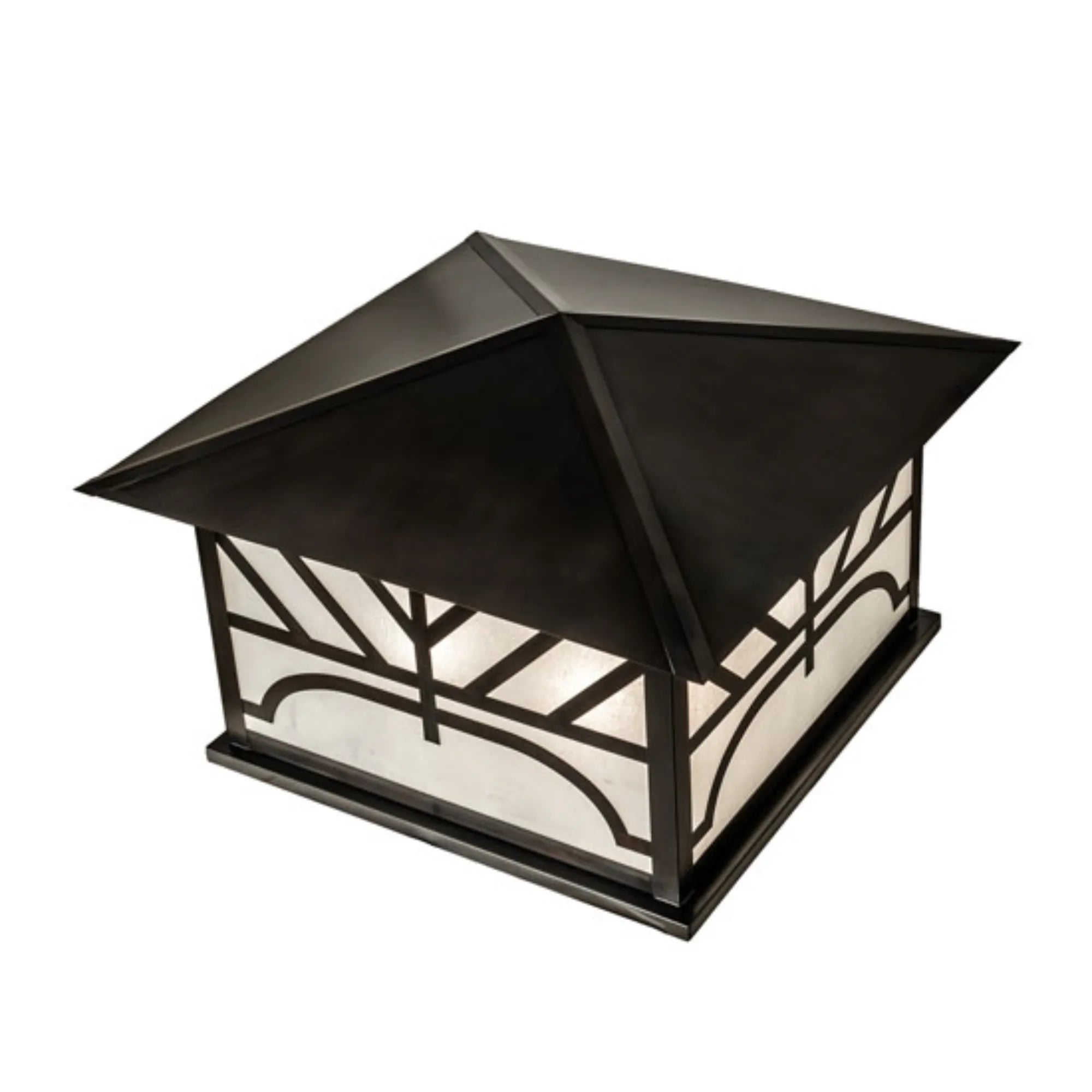 37" Square Seneca Chevron Mission Pier Mount – Black Patina – Wet-Rated – Meyda Lighting