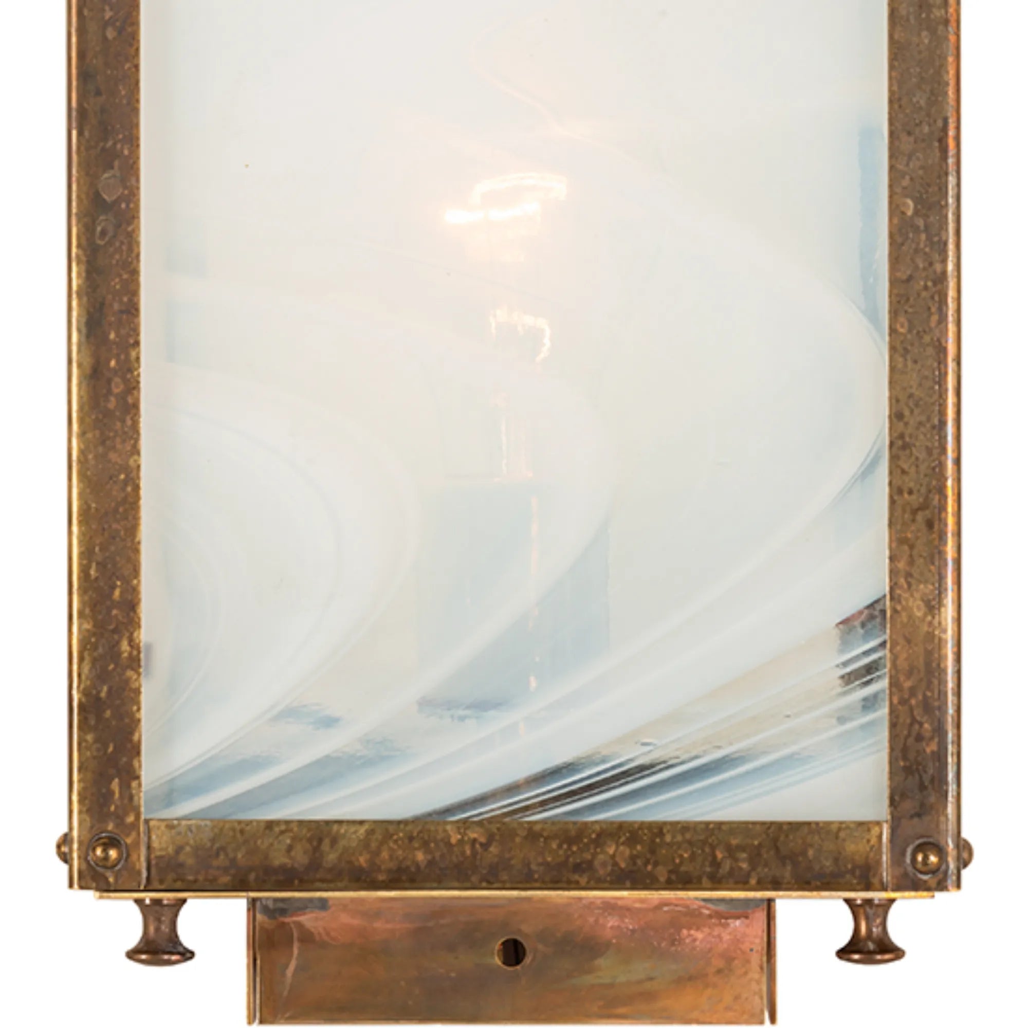 6" Square Esopus Post Mount – Custom Finish – White Baroque Art Glass – Wet-Rated – Meyda Lighting