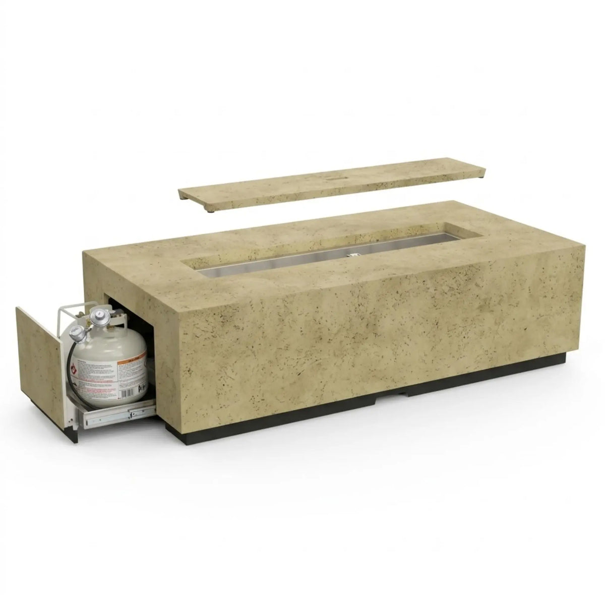 American Fyre Designs Legend Long LP Select 72" Rectangular GFRC Gas Fire Pit Table American Fyre Designs