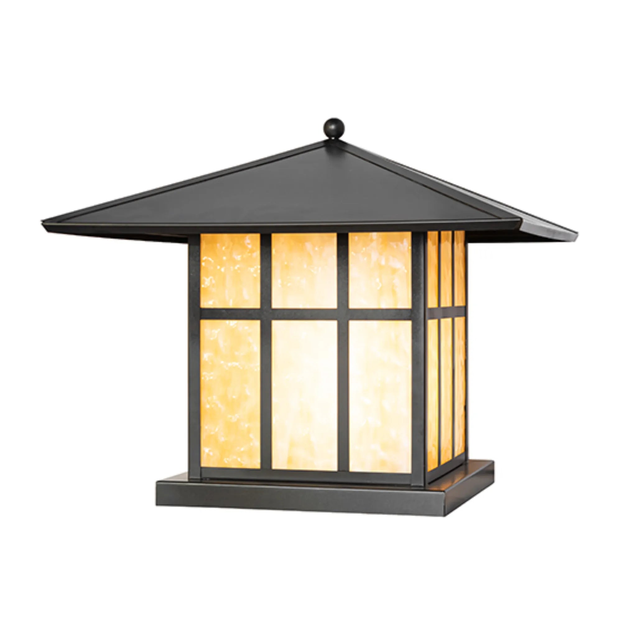 19" Square Seneca Double Cross Mission Pier Mount – Craftsman Brown – Wet-Rated – Meyda Lighting