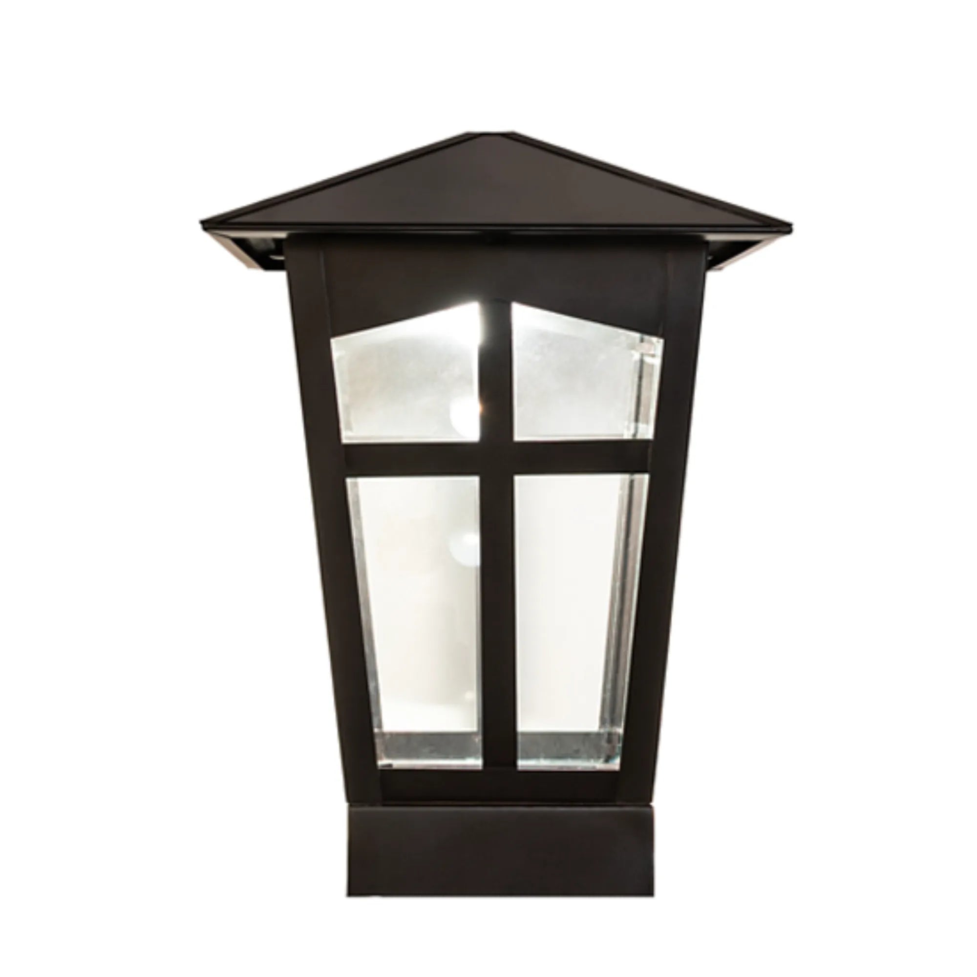 12" Square Portchester Pier Mount – Black Patina – Clear Float Glass – Wet-Rated – Meyda Lighting