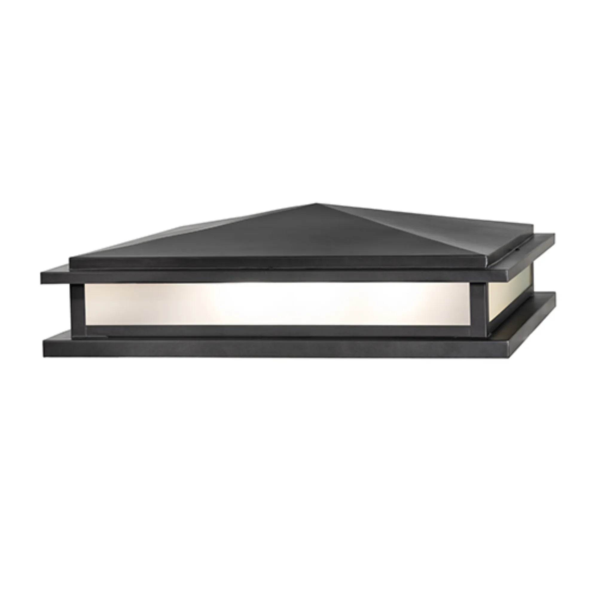 34" Square Seneca Prime Pier Mount – Black Patina – Clear Frosted Glass – Wet-Rated – Meyda Lighting