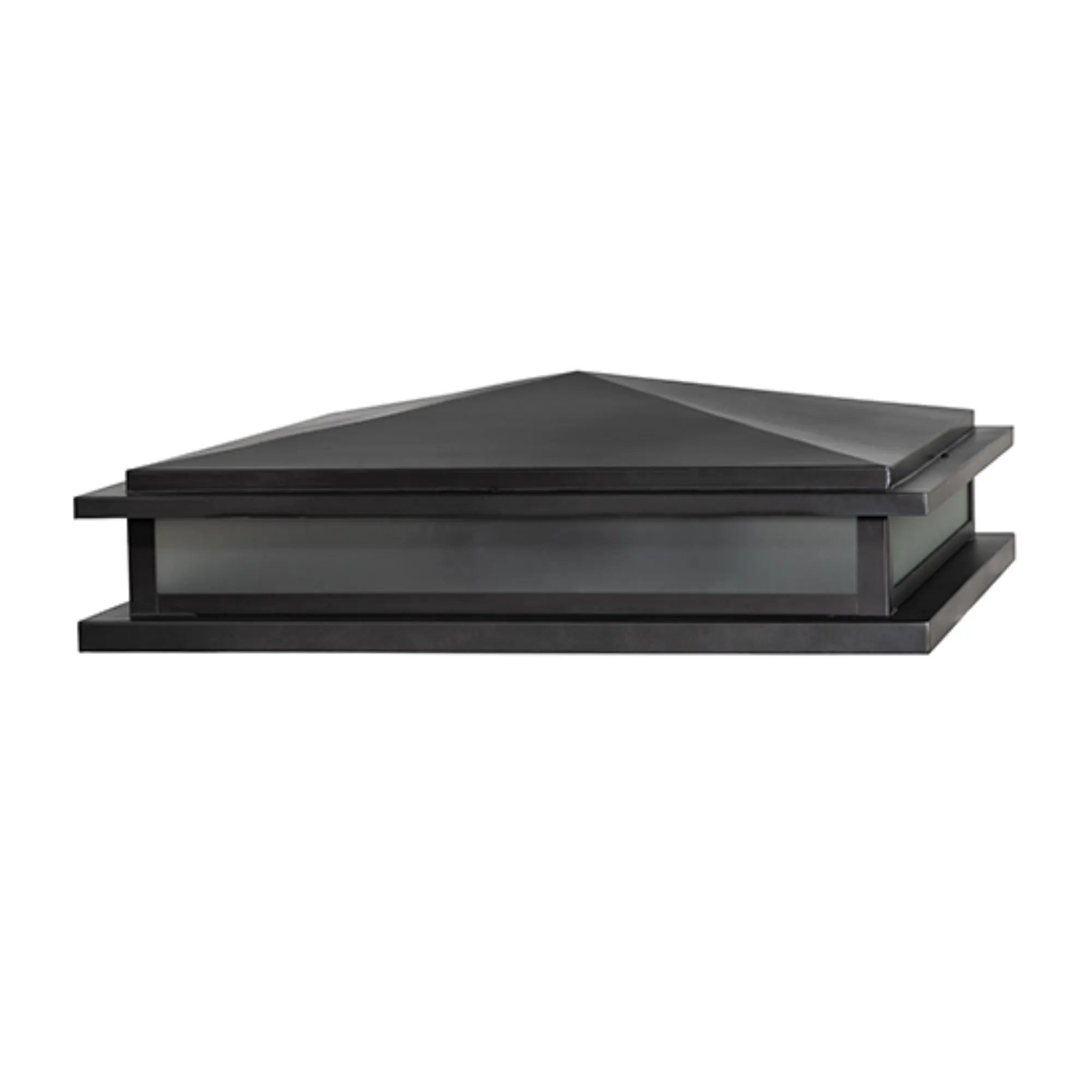 34" Square Seneca Prime Pier Mount – Black Patina – Clear Frosted Glass – Wet-Rated – Meyda Lighting