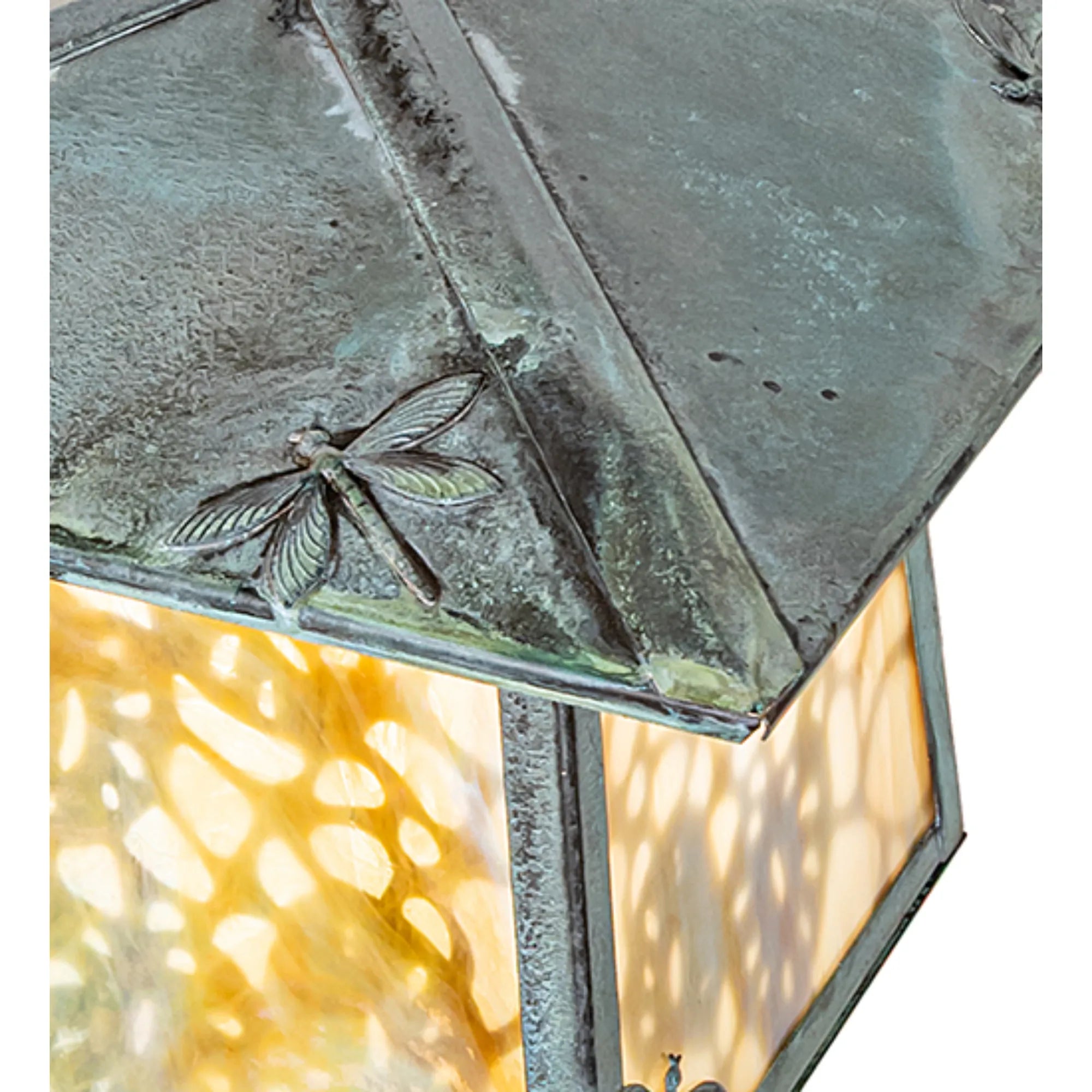 12" Square Stillwater Lotus Leaf and Dragonfly Post Mount – Meyda Lighting