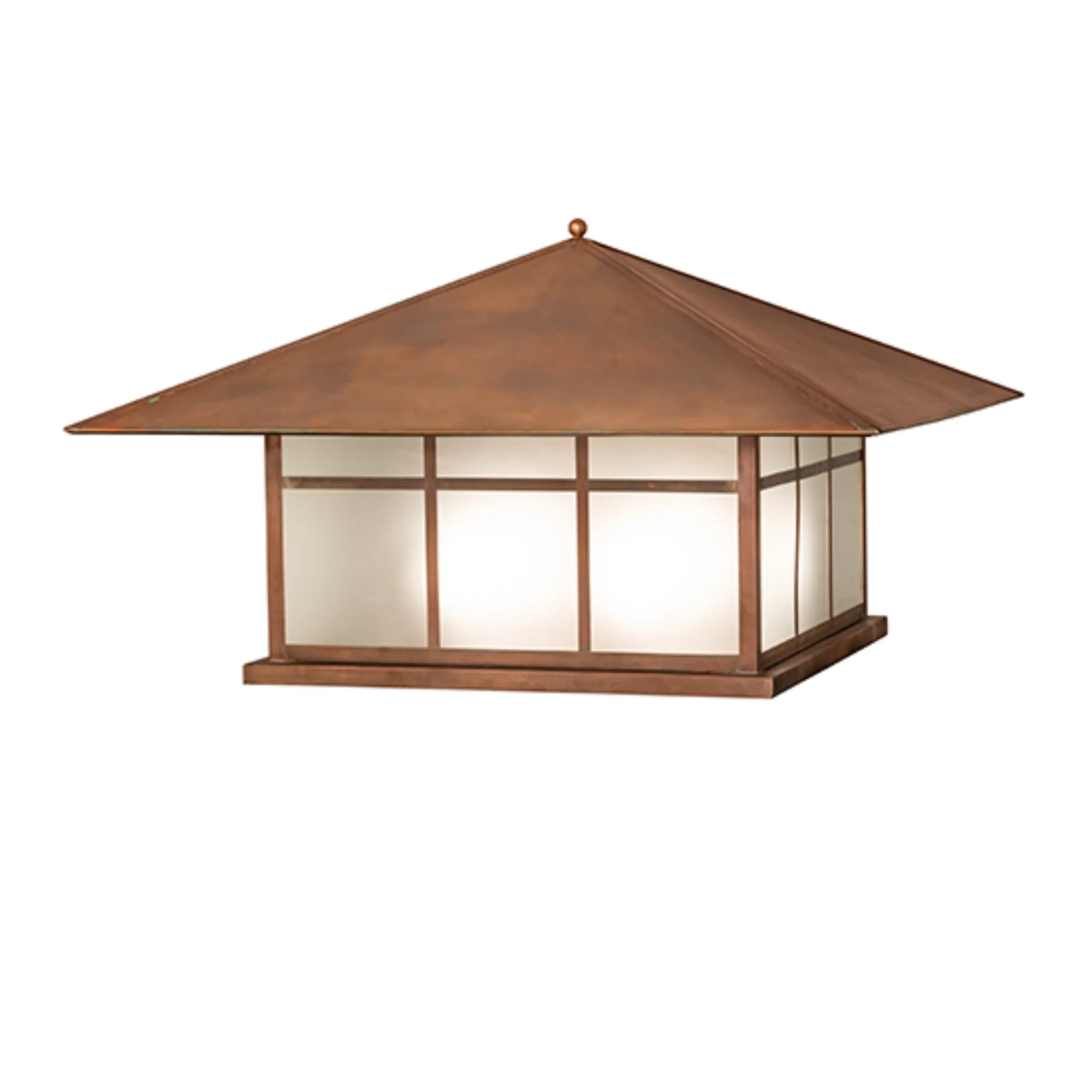 40" Square Seneca Double Bar Mission Pier Mount – Vintage Copper – Wet-Rated – Meyda Lighting