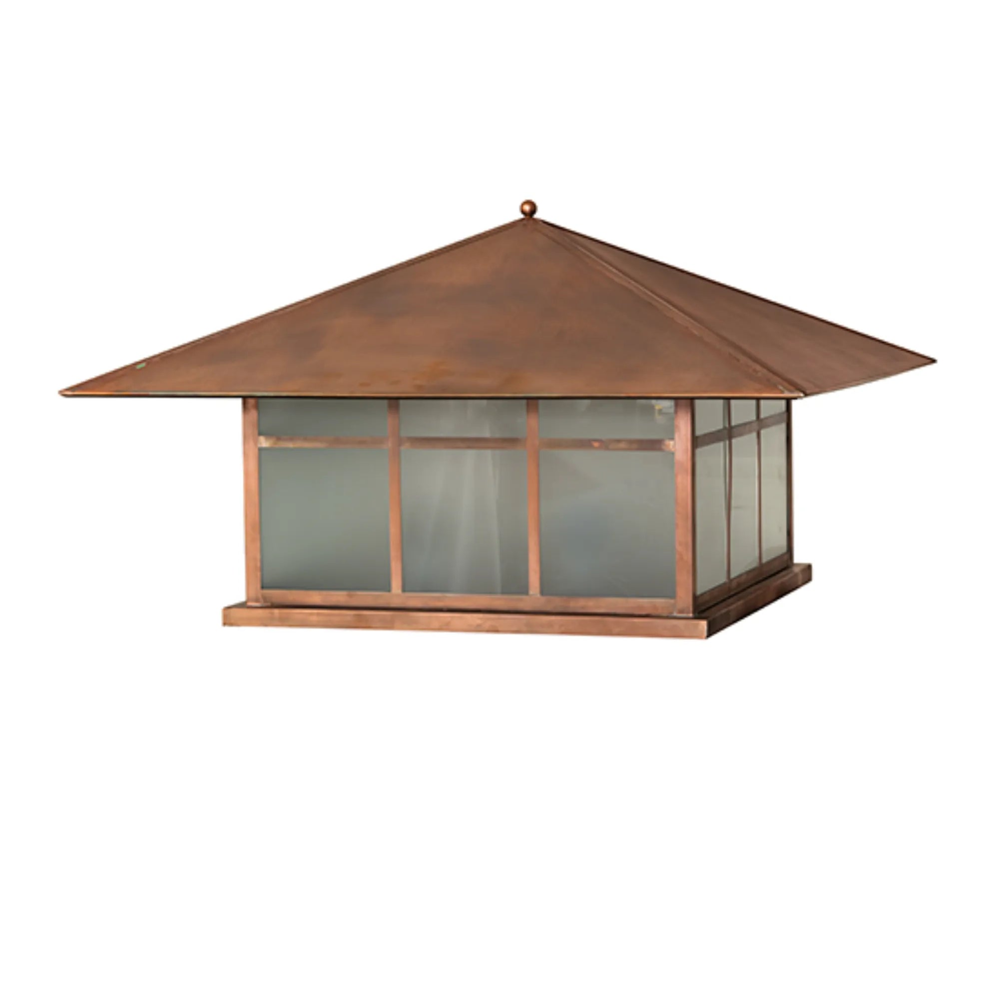 40" Square Seneca Double Bar Mission Pier Mount – Vintage Copper – Wet-Rated – Meyda Lighting