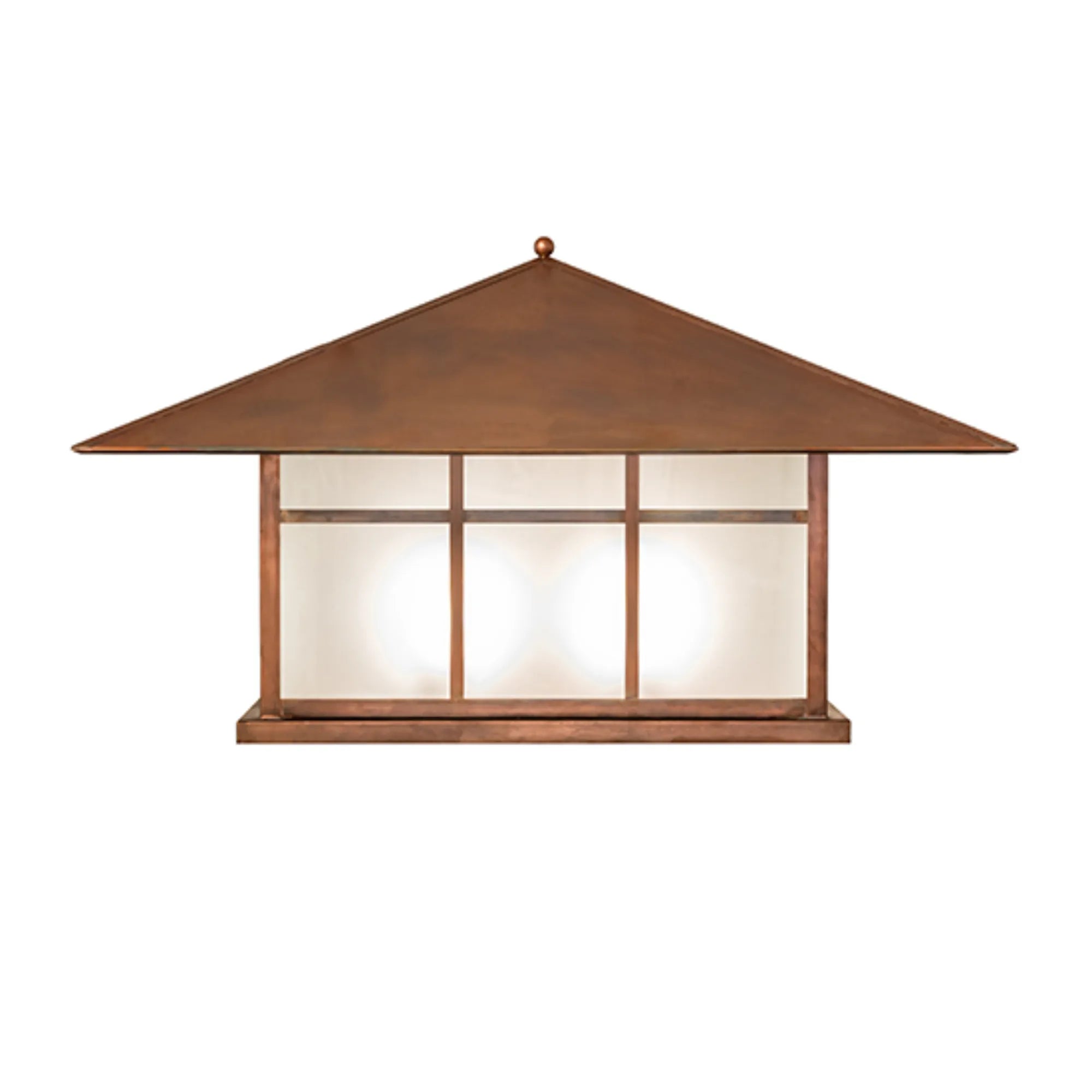 40" Square Seneca Double Bar Mission Pier Mount – Vintage Copper – Wet-Rated – Meyda Lighting