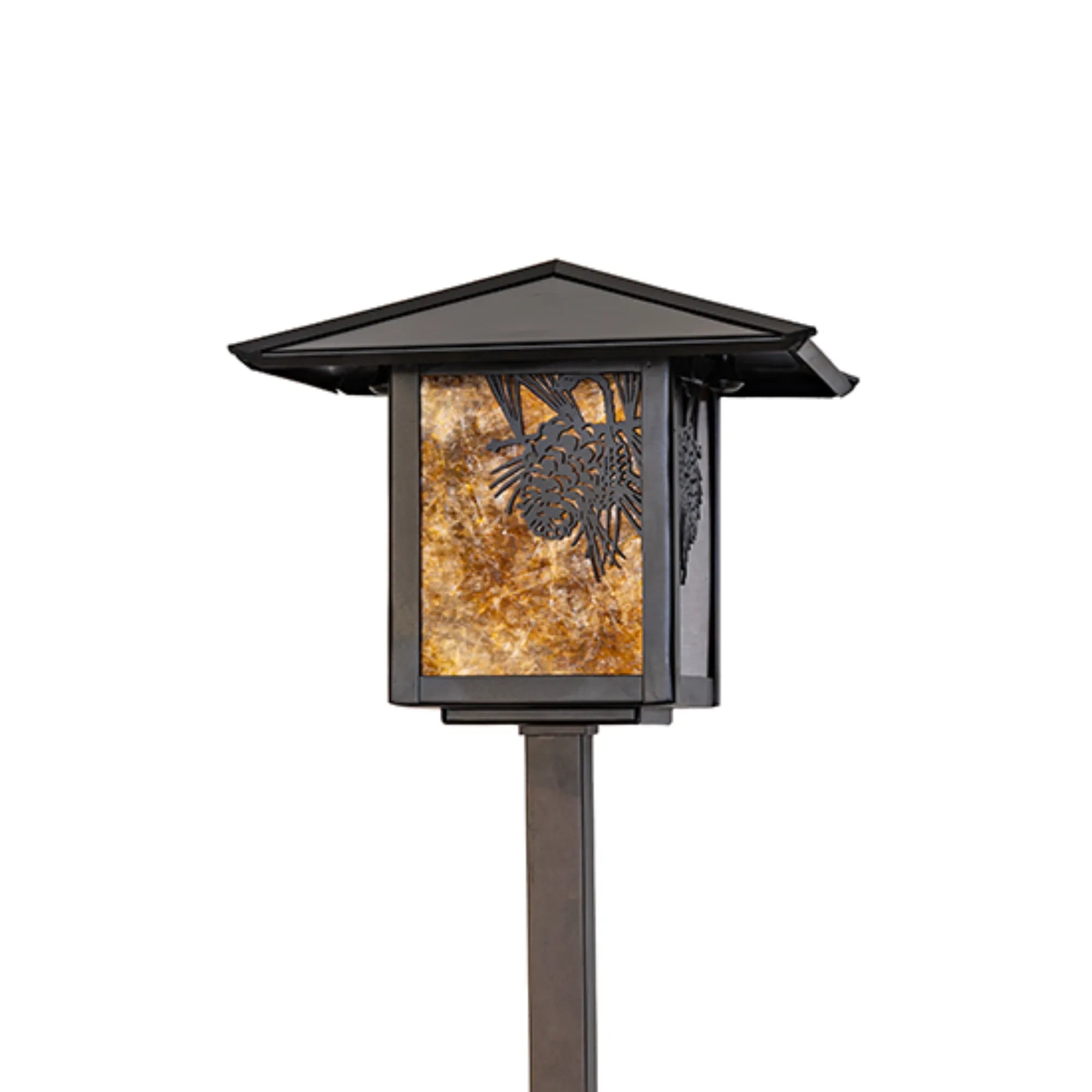 22" High Seneca Winter Pine Landscape Fixture – Craftsman Brown – Wet-Rated – Meyda Lighting
