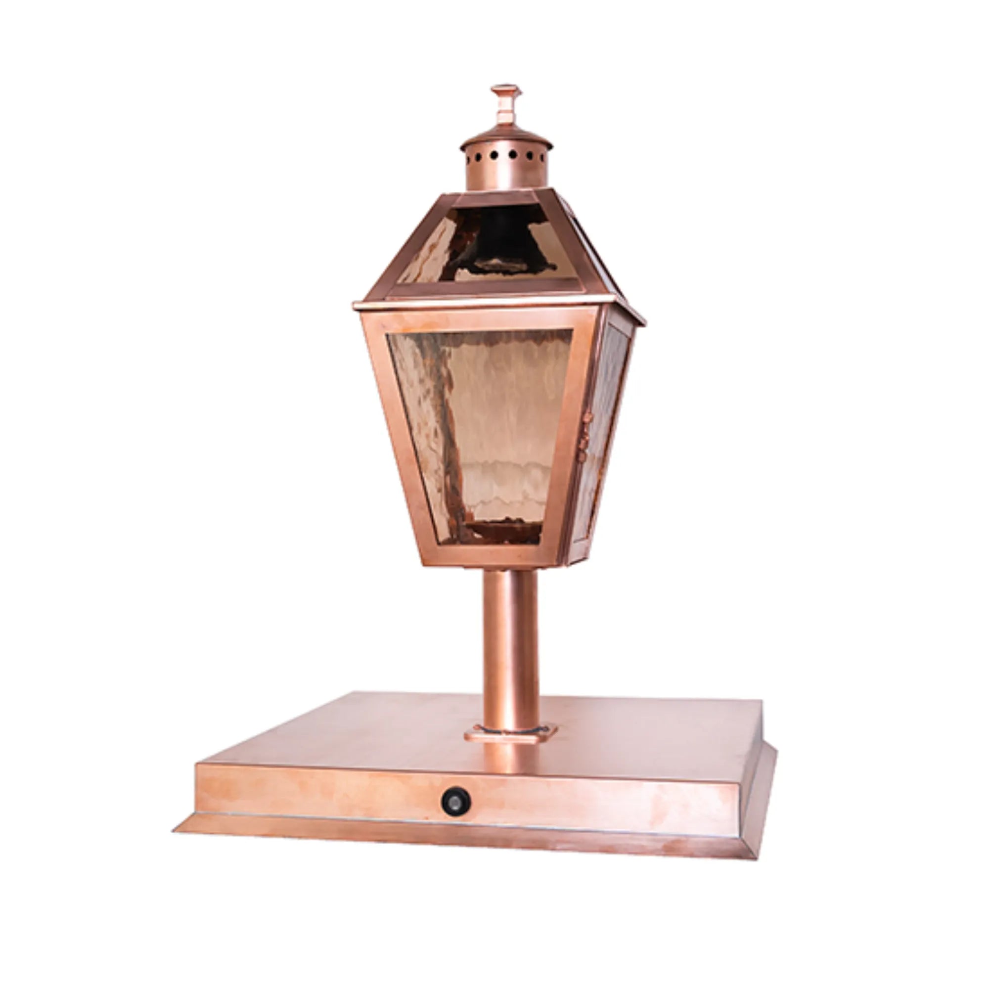 18" Square Corrina Pier Mount – Raw Copper/Clear Gloss – Wet-Rated – Meyda Lighting