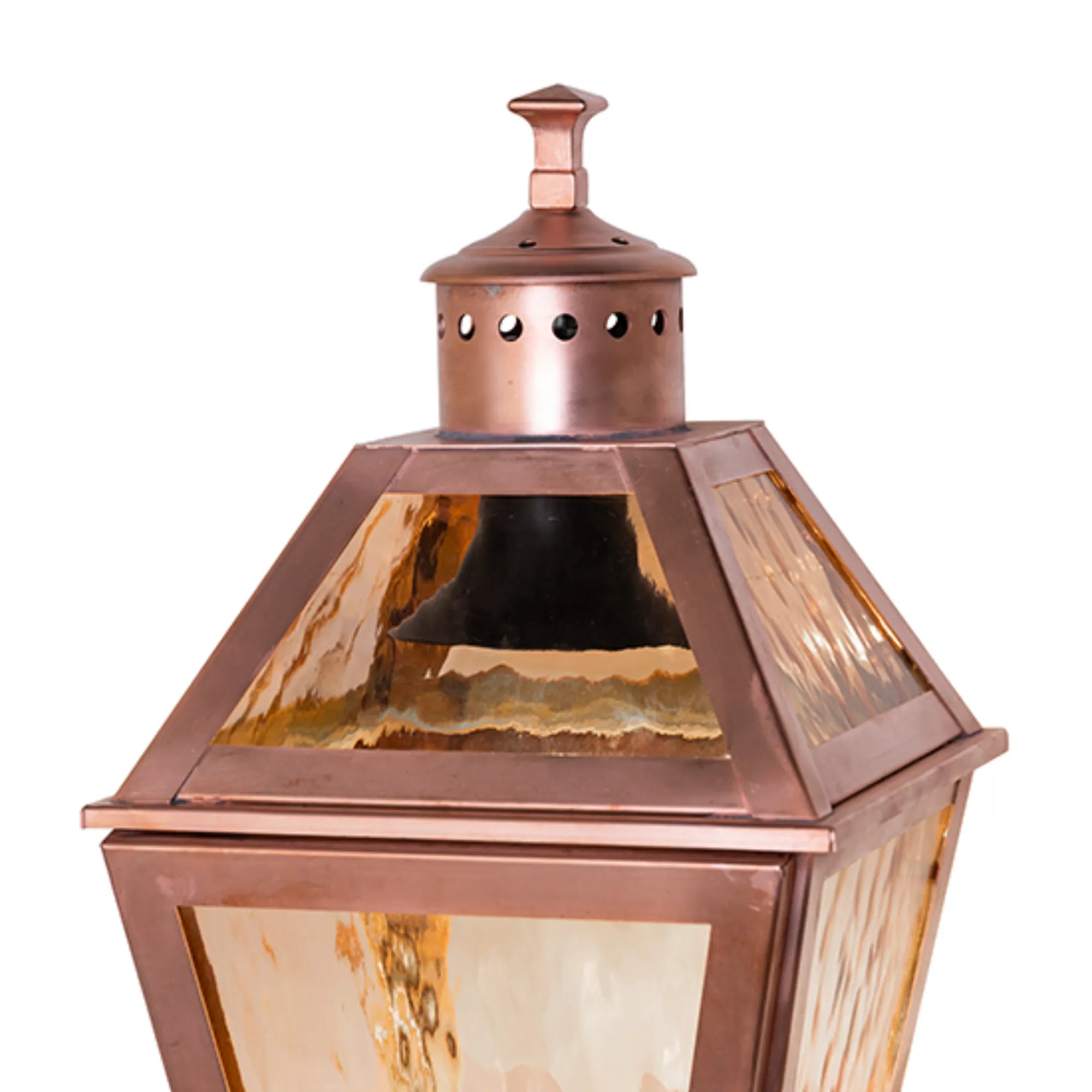 18" Square Corrina Pier Mount – Raw Copper/Clear Gloss – Wet-Rated – Meyda Lighting
