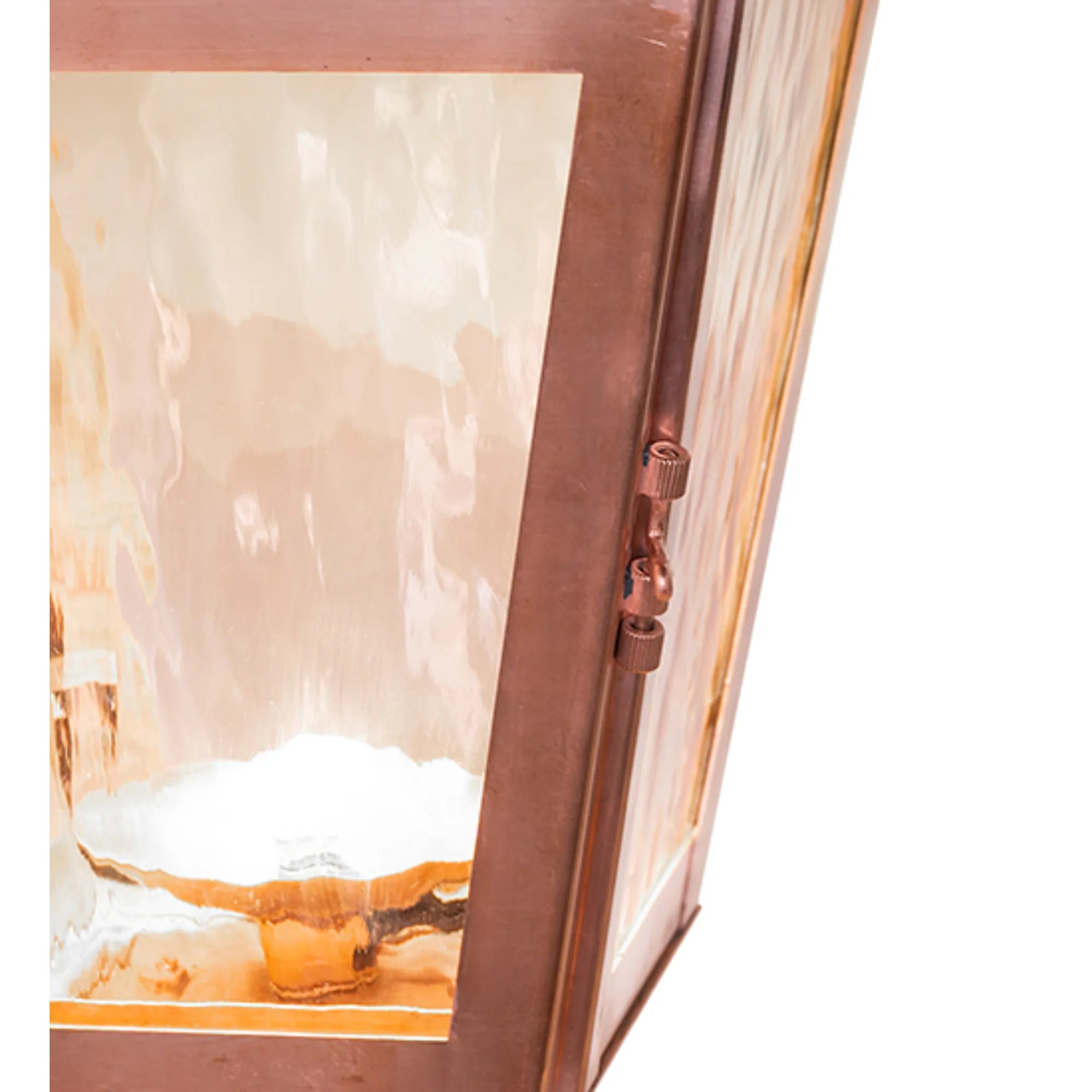 18" Square Corrina Pier Mount – Raw Copper/Clear Gloss – Wet-Rated – Meyda Lighting