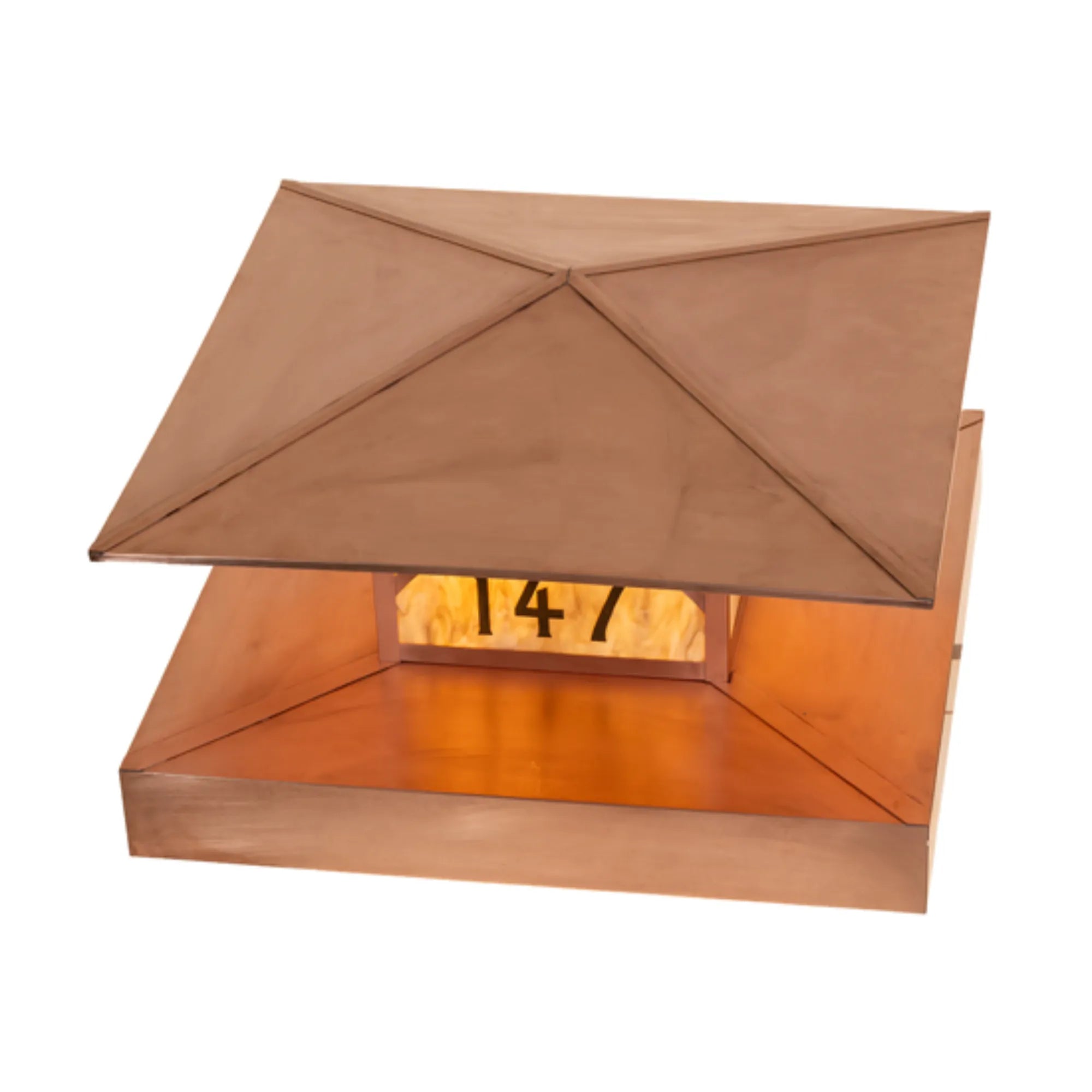 36" Square Seneca Hill Top Personalized Pier Mount – Vintage Copper – Wet-Rated – Meyda Lighting