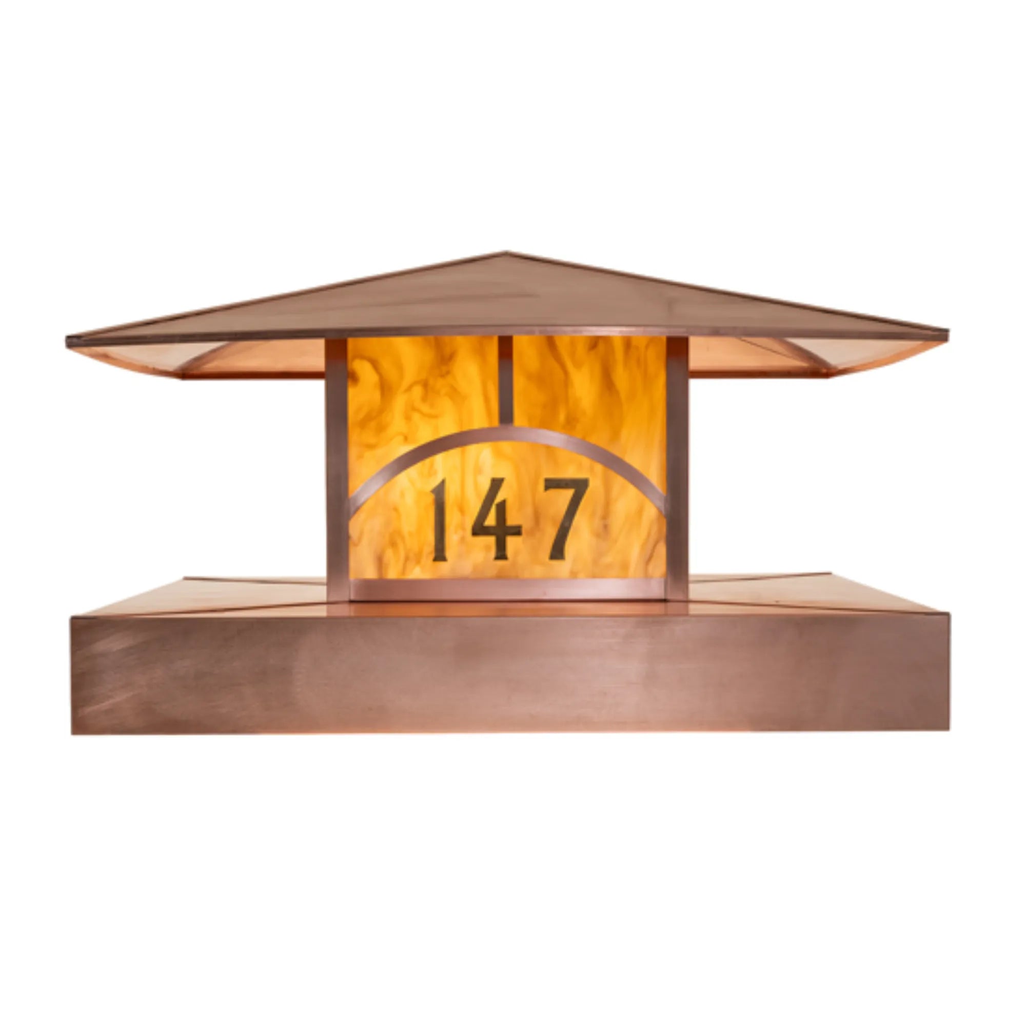 36" Square Seneca Hill Top Personalized Pier Mount – Vintage Copper – Wet-Rated – Meyda Lighting