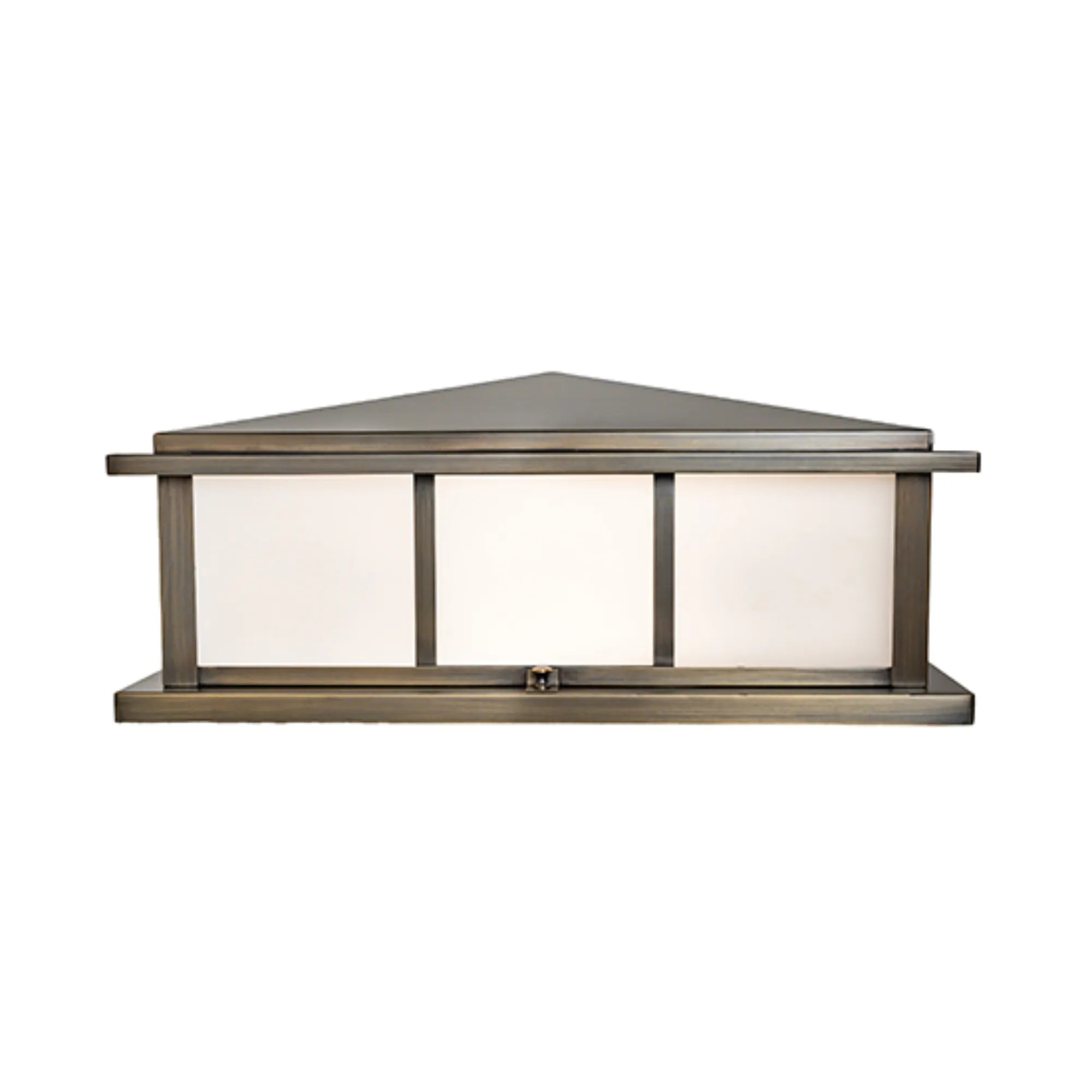 20" Square Seneca Double Bar Mission Pier Mount – Antique Brass – Wet-Rated – Meyda Lighting