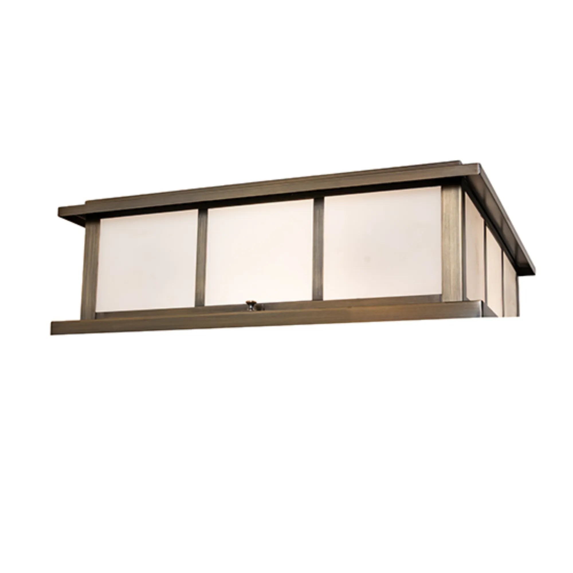 20" Square Seneca Double Bar Mission Pier Mount – Antique Brass – Wet-Rated – Meyda Lighting