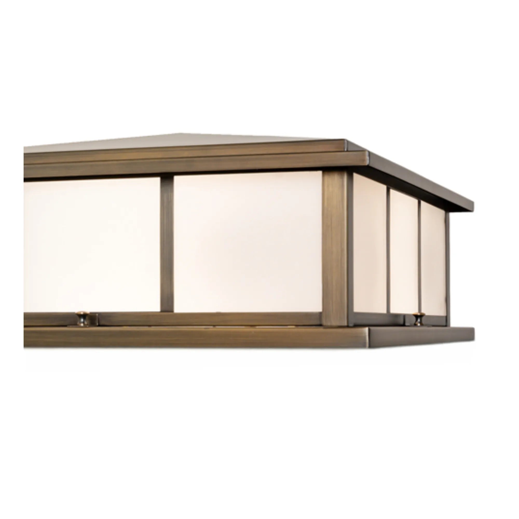 20" Square Seneca Double Bar Mission Pier Mount – Antique Brass – Wet-Rated – Meyda Lighting