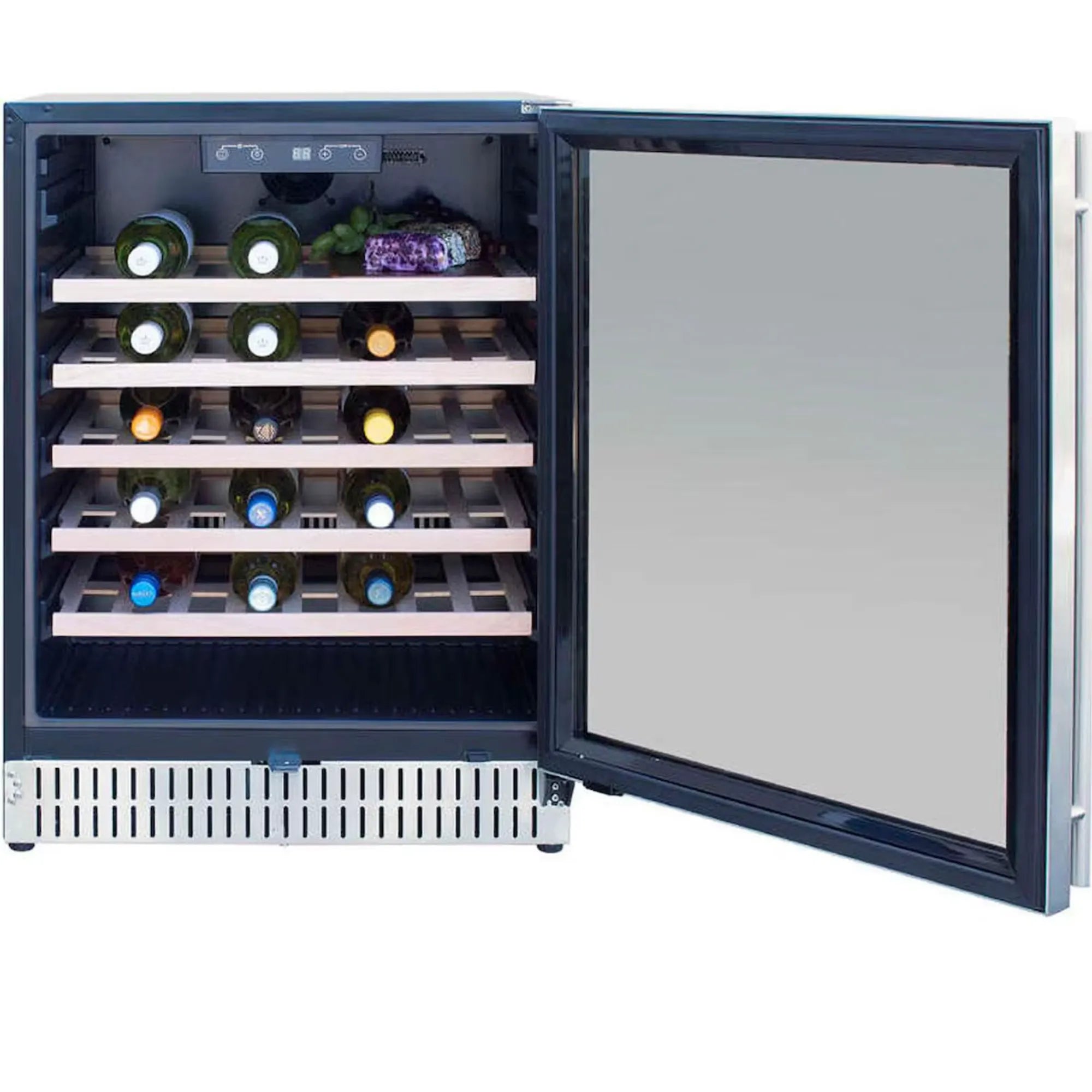 Summerset 24" Outdoor Rated Single Zone Wine Cooler — 5.3 Cu. Ft., 46-Bottle capacity | RFR-24W Summerset