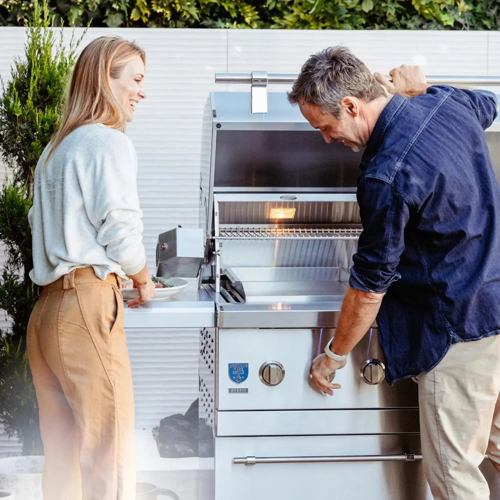 American Made Grills Encore 54-Inch Freestanding Hybrid Grill — 176,000 BTU | Gas, Charcoal & Wood | Made in USA American Made Grills