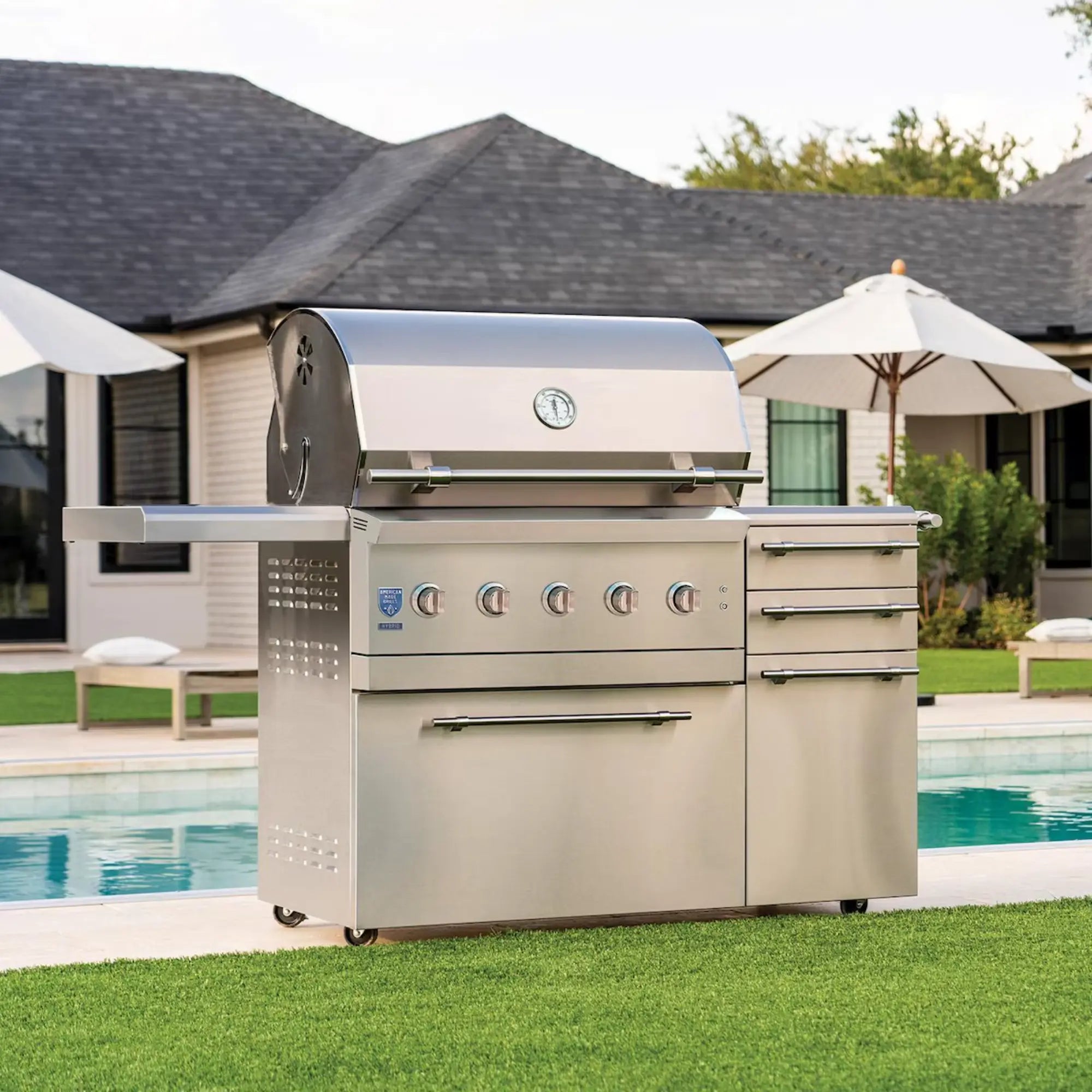 American Made Grills Encore 36-Inch Freestanding Hybrid Grill — 110,000 BTU | Gas, Charcoal & Wood | Made in USA American Made Grills